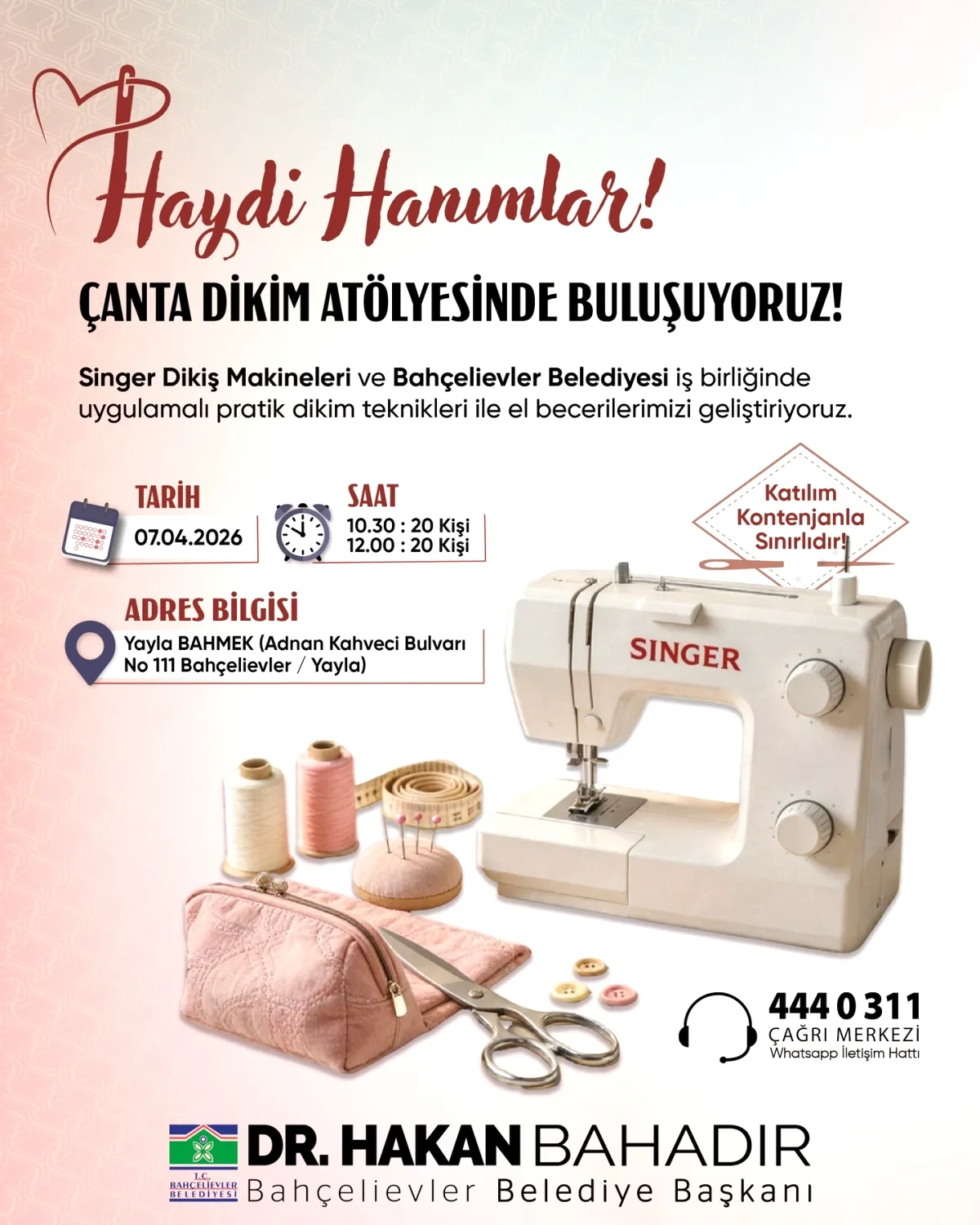 Bahçelievler'de Bugün Başlıyor: Ücretsiz Çanta Dikim Atölyesi! Bahçelievler'de Bugün Başlıyor: Ücretsiz Çanta Dikim Atölyesi!