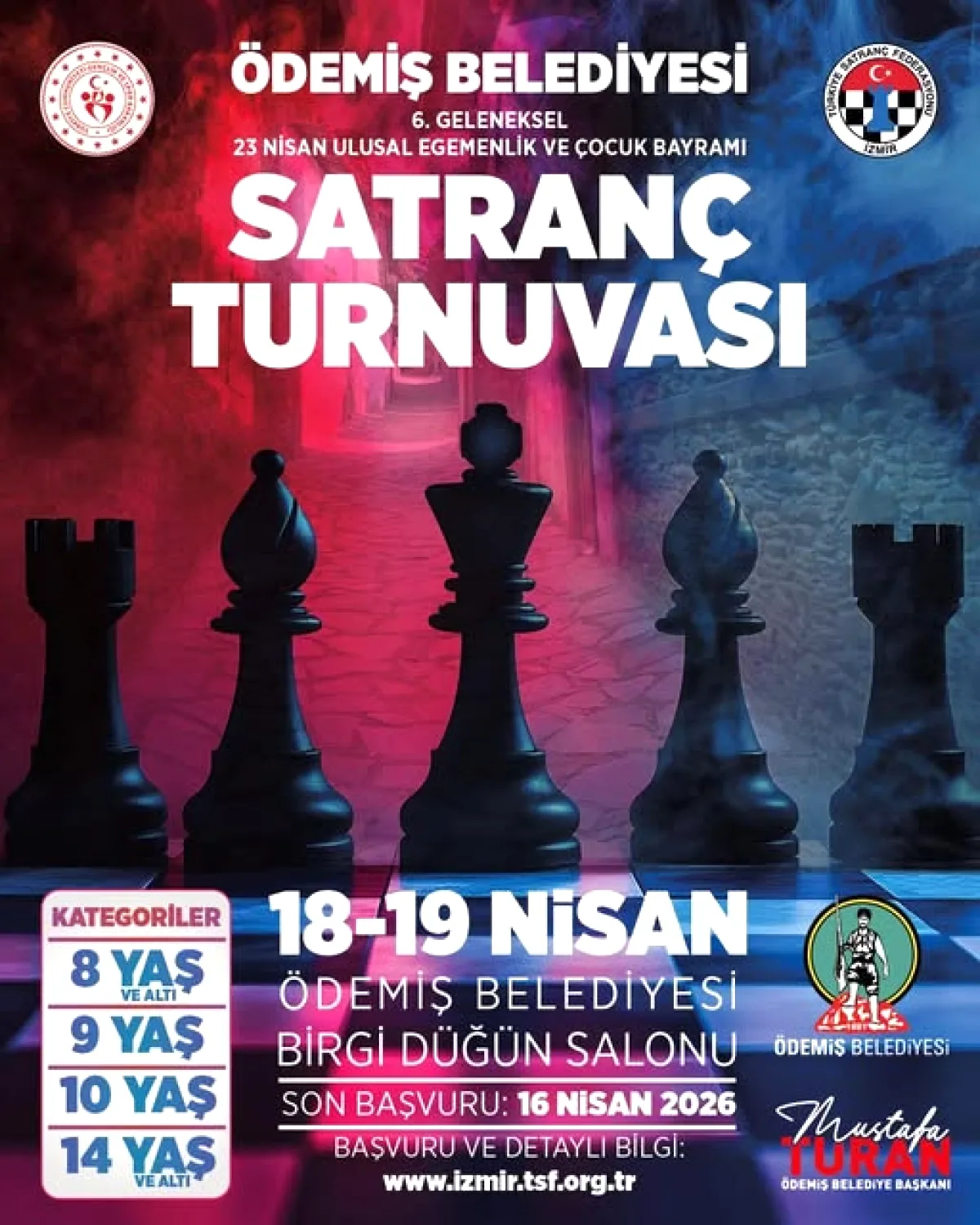 Ödemiş'te Satrançla 23 Nisan Coşkusu! 6. Turnuva Başlıyor Ödemiş'te Satrançla 23 Nisan Coşkusu! 6. Turnuva Başlıyor