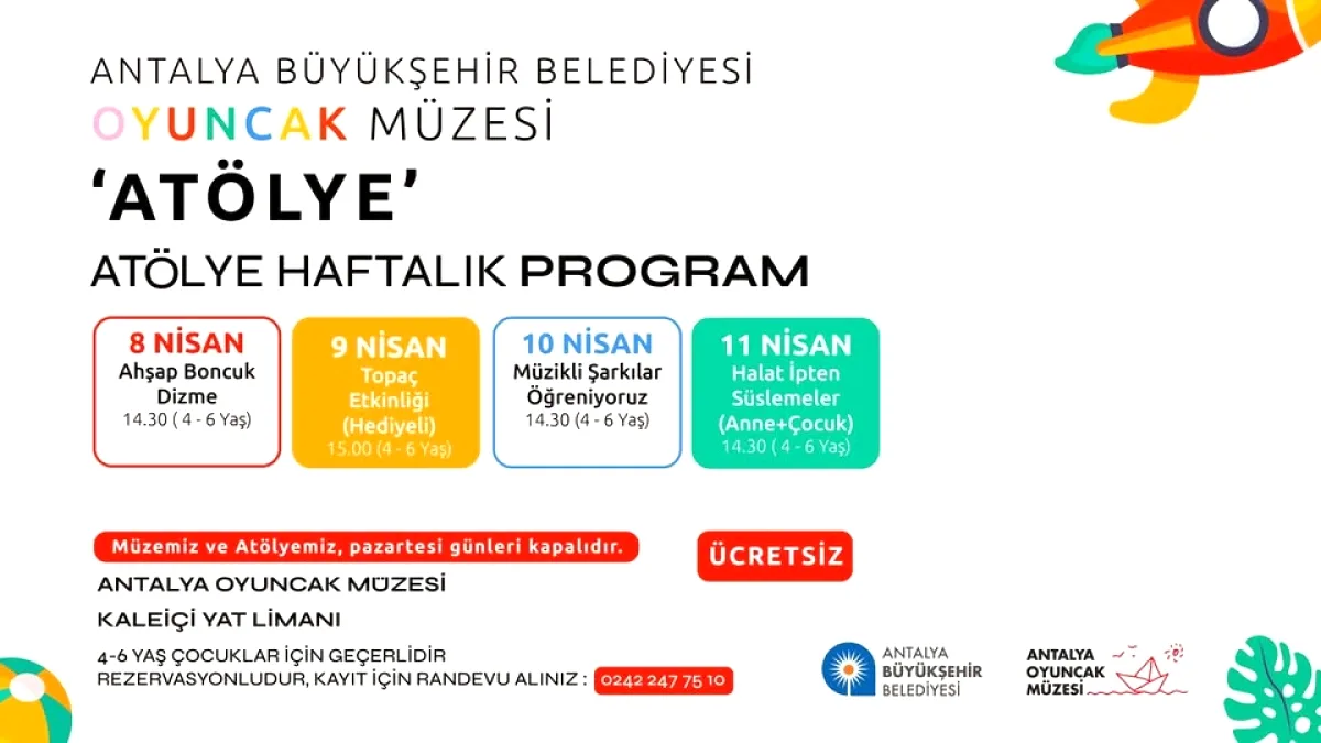Antalya'da Ücretsiz Çocuk Atölyeleri: Hayal Gücünü Geliştirin Antalya'da Ücretsiz Çocuk Atölyeleri: Hayal Gücünü Geliştirin