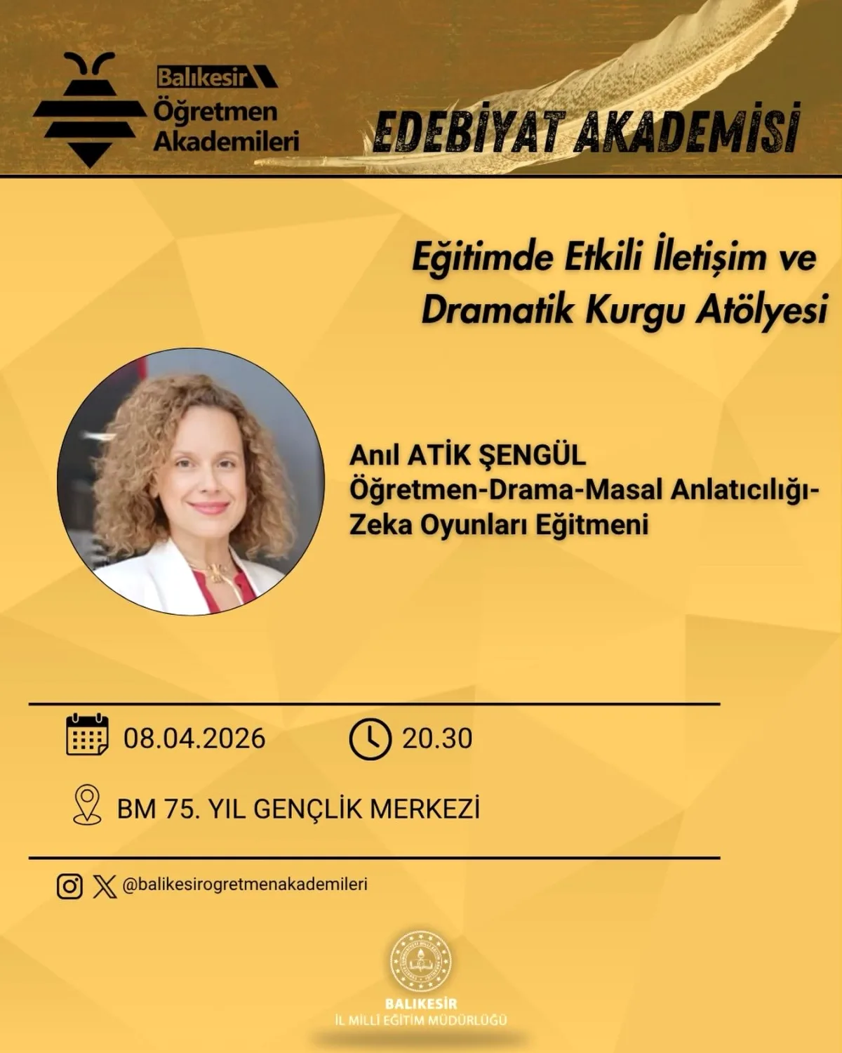 Balıkesir'de Öğretmenler İçin Edebiyat ve Dramanın Büyülü Buluşması Balıkesir'de Öğretmenler İçin Edebiyat ve Dramanın Büyülü Buluşması