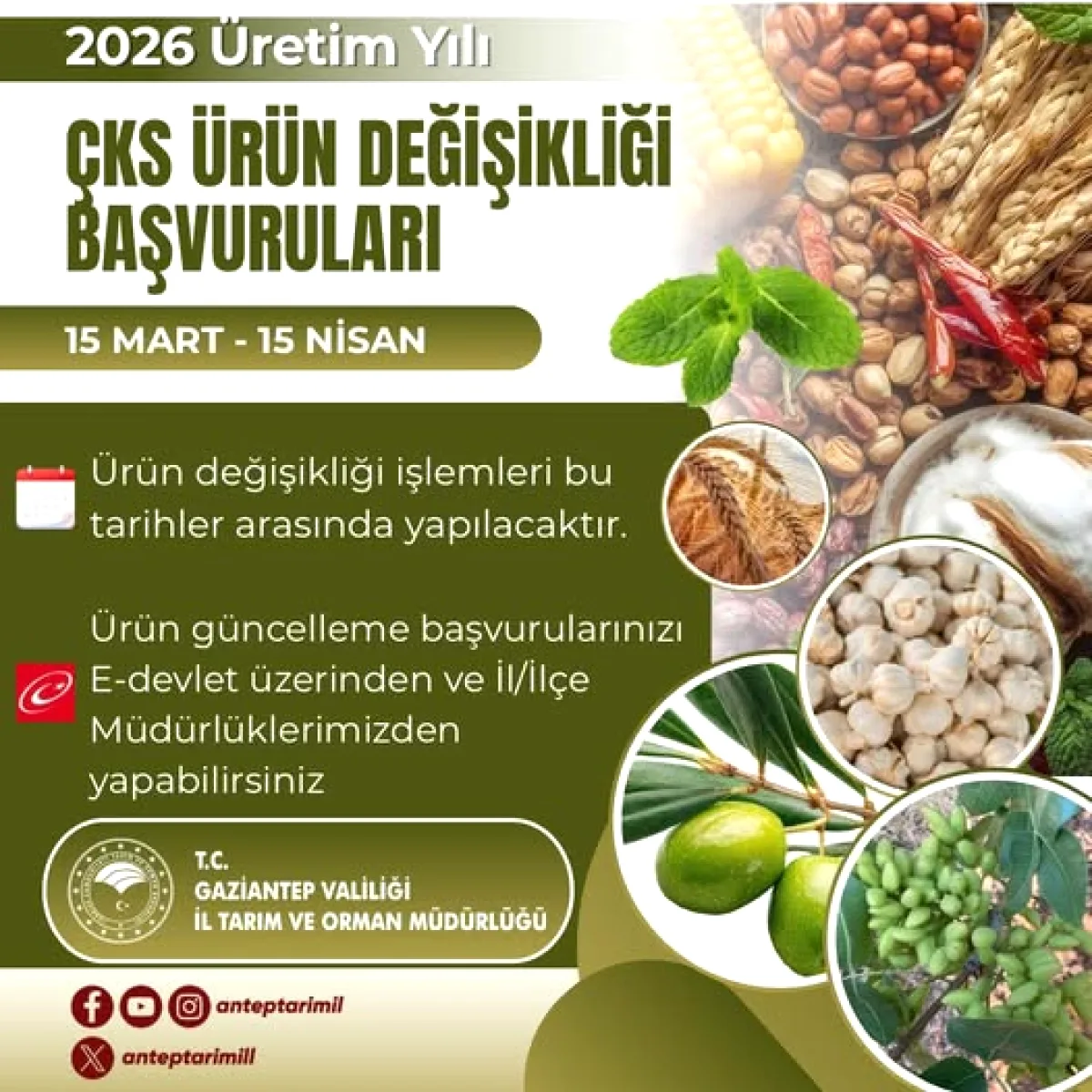 Çiftçiler Dikkat! ÇKS Ürün Güncelleme Başvuruları Son Gün 15 Nisan Çiftçiler Dikkat! ÇKS Ürün Güncelleme Başvuruları Son Gün 15 Nisan