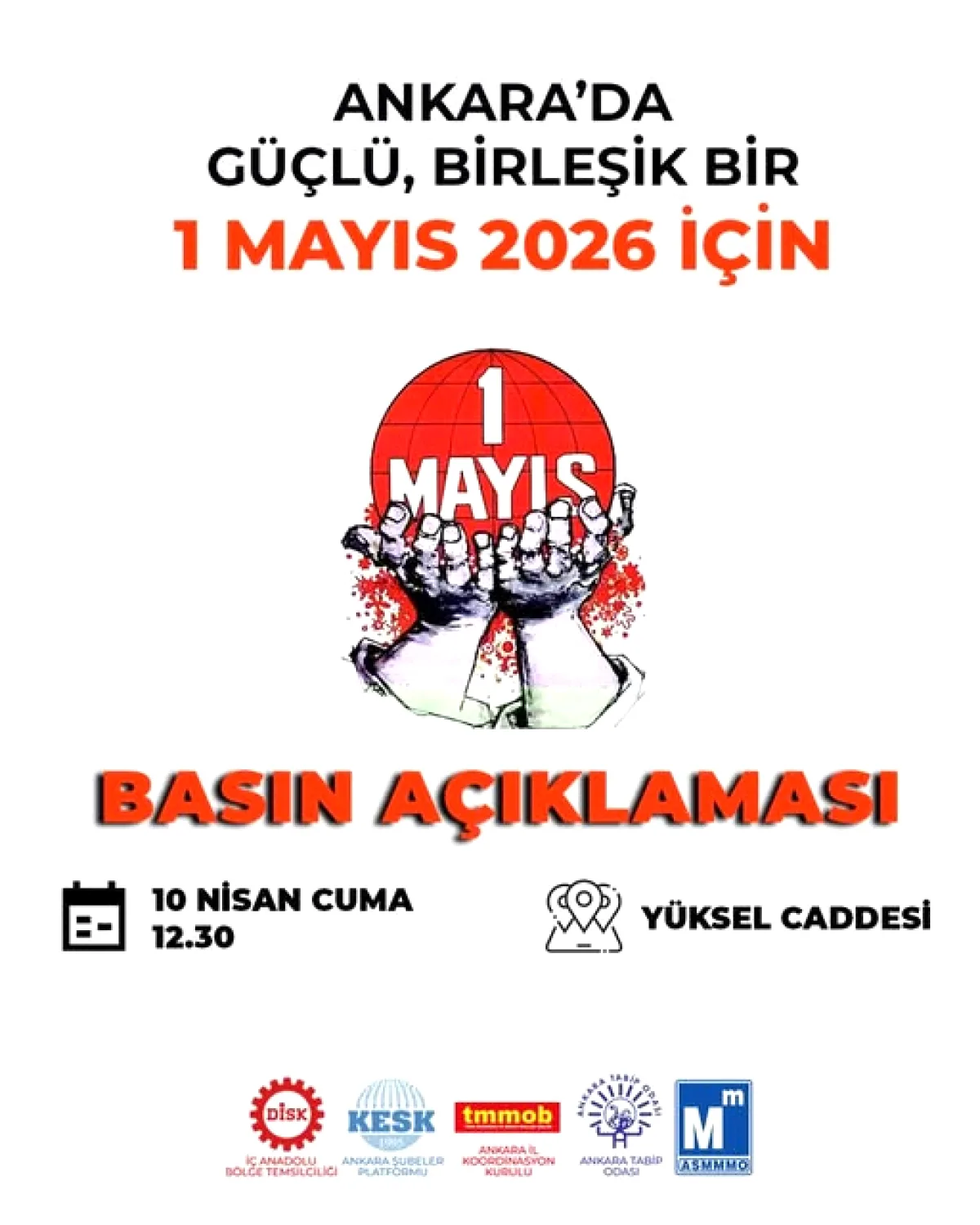 KESK Ankara'dan 1 Mayıs Daveti: İşçi ve Emekçiler Buluşuyor KESK Ankara'dan 1 Mayıs Daveti: İşçi ve Emekçiler Buluşuyor