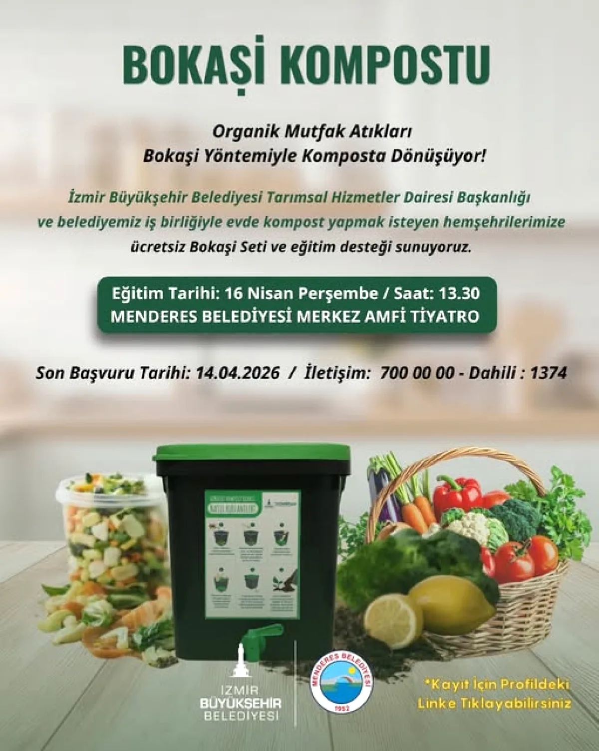 İzmir'de Ücretsiz Kompost Eğitimi! Son Başvuru 14 Nisan İzmir'de Ücretsiz Kompost Eğitimi! Son Başvuru 14 Nisan
