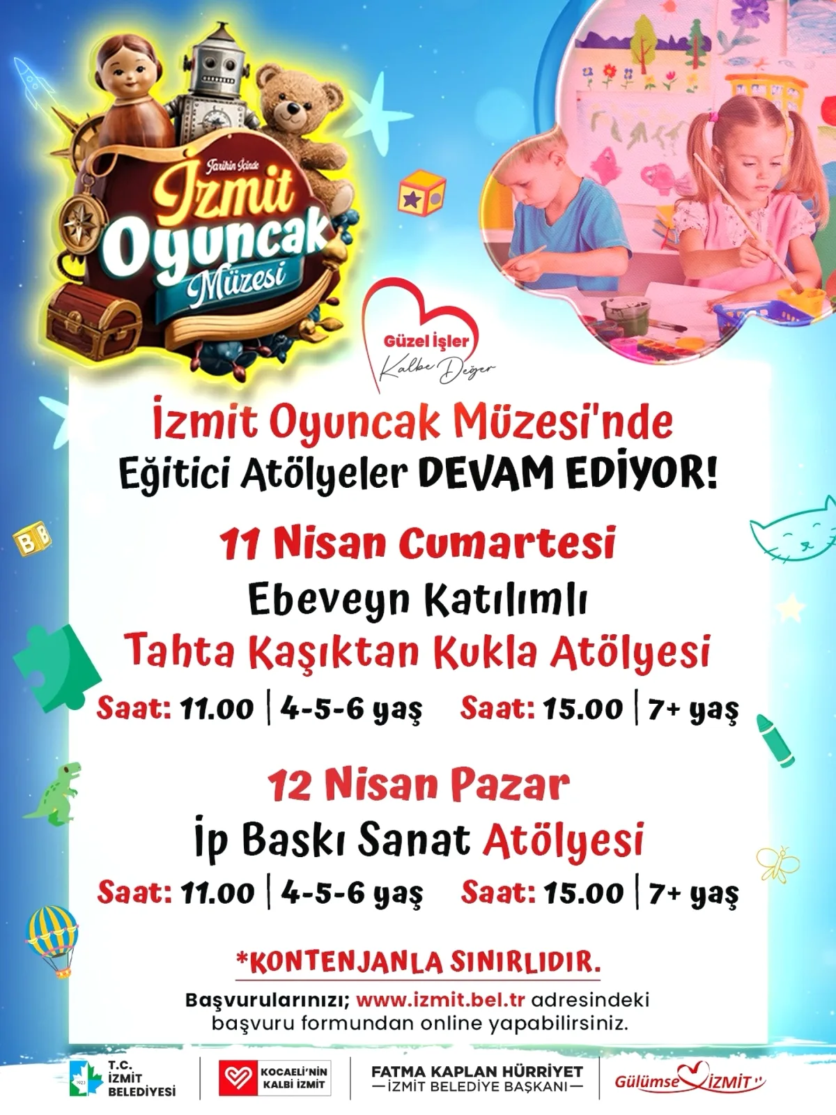 İzmit'te Çocuklar İçin Eğitici Atölyeler: Tahta Kaşıktan Kukla ve İp Baskı Sanatı İzmit'te Çocuklar İçin Eğitici Atölyeler: Tahta Kaşıktan Kukla ve İp Baskı Sanatı