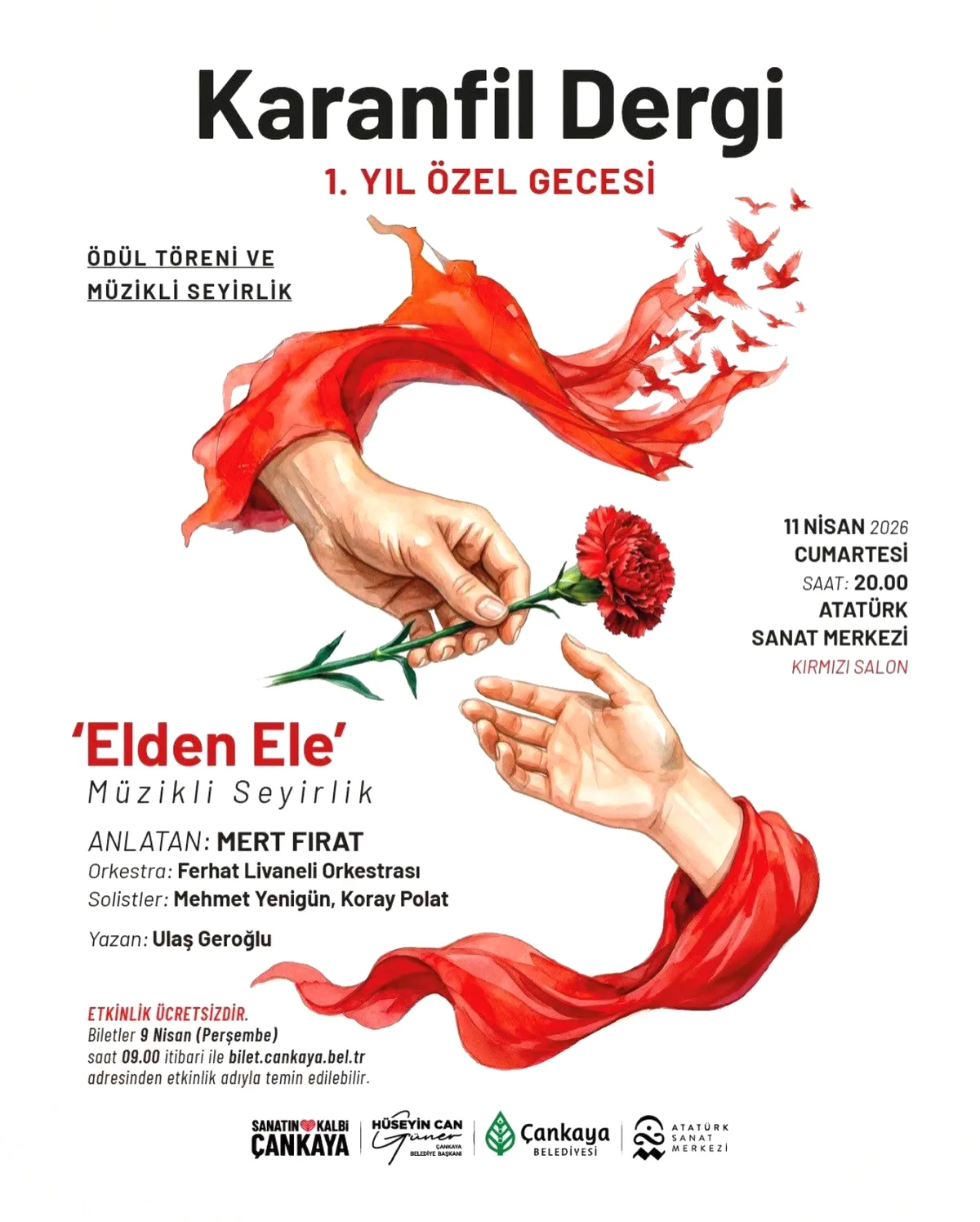 Çankaya'da Ücretsiz Müzikli Gece: Karanfil Dergi 1. Yılını Kutluyor! Çankaya'da Ücretsiz Müzikli Gece: Karanfil Dergi 1. Yılını Kutluyor!