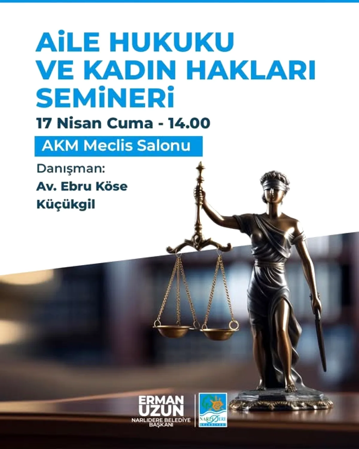 Narlıdere'de Kadın Hakları Semineri: 17 Nisan'da Ücretsiz Hukuk Eğitimi Narlıdere'de Kadın Hakları Semineri: 17 Nisan'da Ücretsiz Hukuk Eğitimi