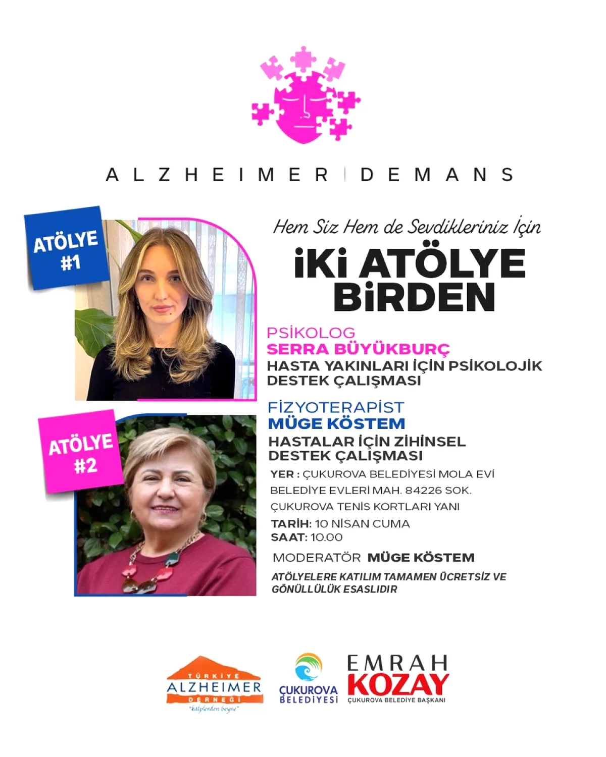 Çukurova'da Ücretsiz Alzheimer Atölyesi: Belediye Yanınızda Çukurova'da Ücretsiz Alzheimer Atölyesi: Belediye Yanınızda