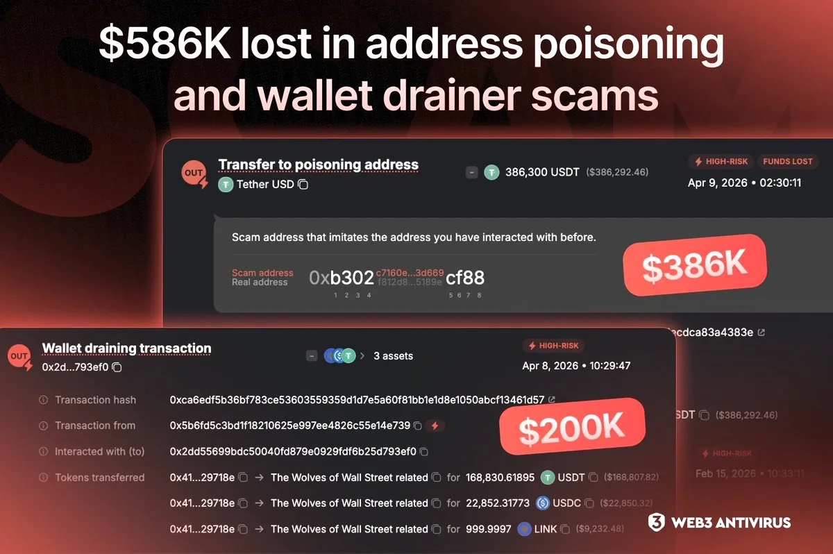 586 Bin Dolarlık Kripto Dolandırıcılığı: İki Yeni Cüzdan Soygunu 586 Bin Dolarlık Kripto Dolandırıcılığı: İki Yeni Cüzdan Soygunu
