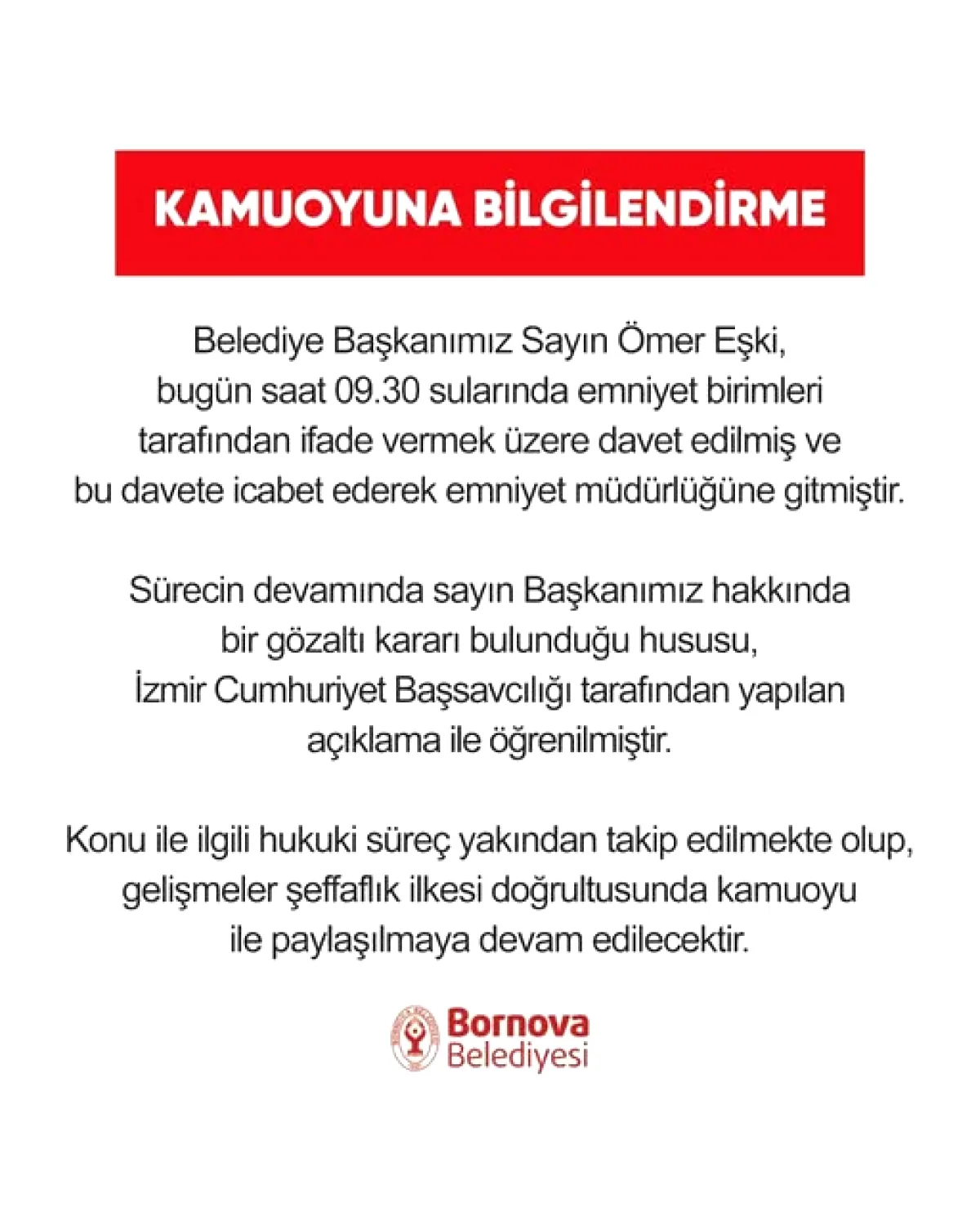 Bornova Belediye Başkanı Ömer Eşki Gözaltına Alındı Bornova Belediye Başkanı Ömer Eşki Gözaltına Alındı