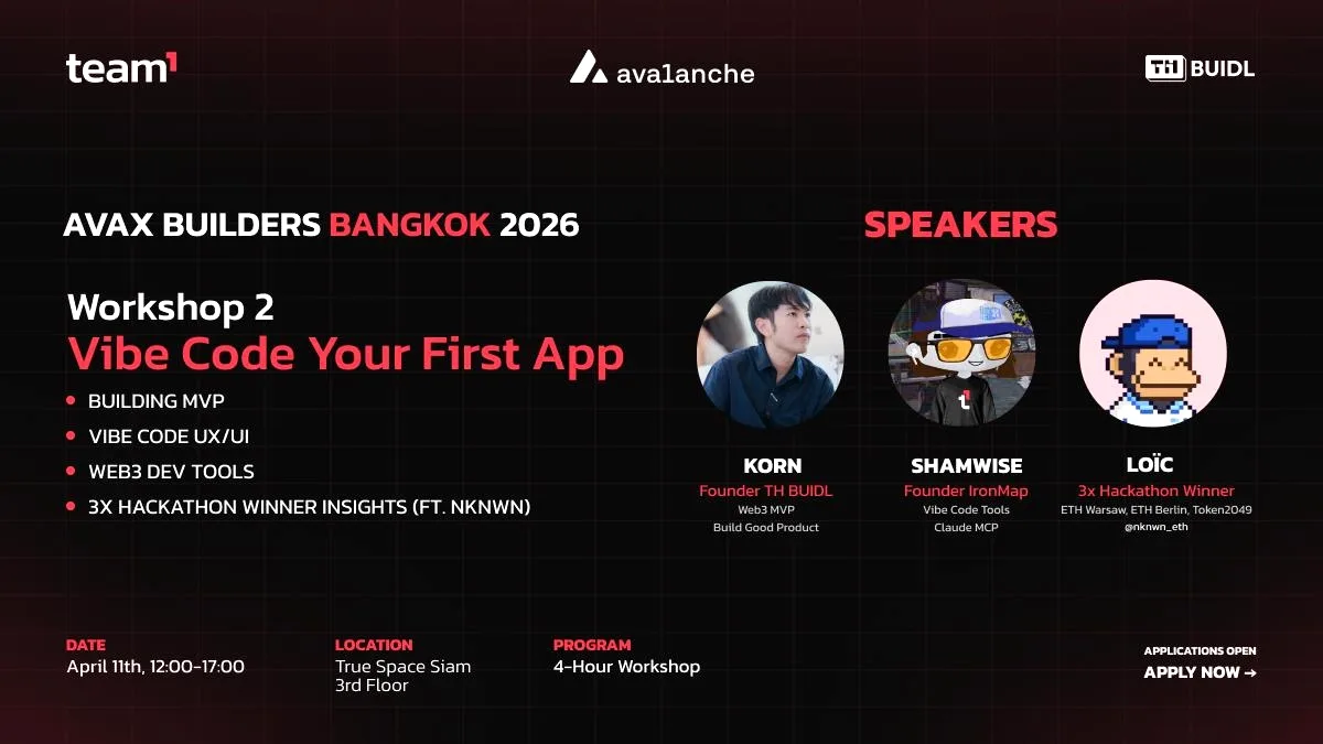 Bangkok'ta Avalanche Ekosistemi 6.500 USDC Ödüllü Hackathon Düzenliyor Bangkok'ta Avalanche Ekosistemi 6.500 USDC Ödüllü Hackathon Düzenliyor