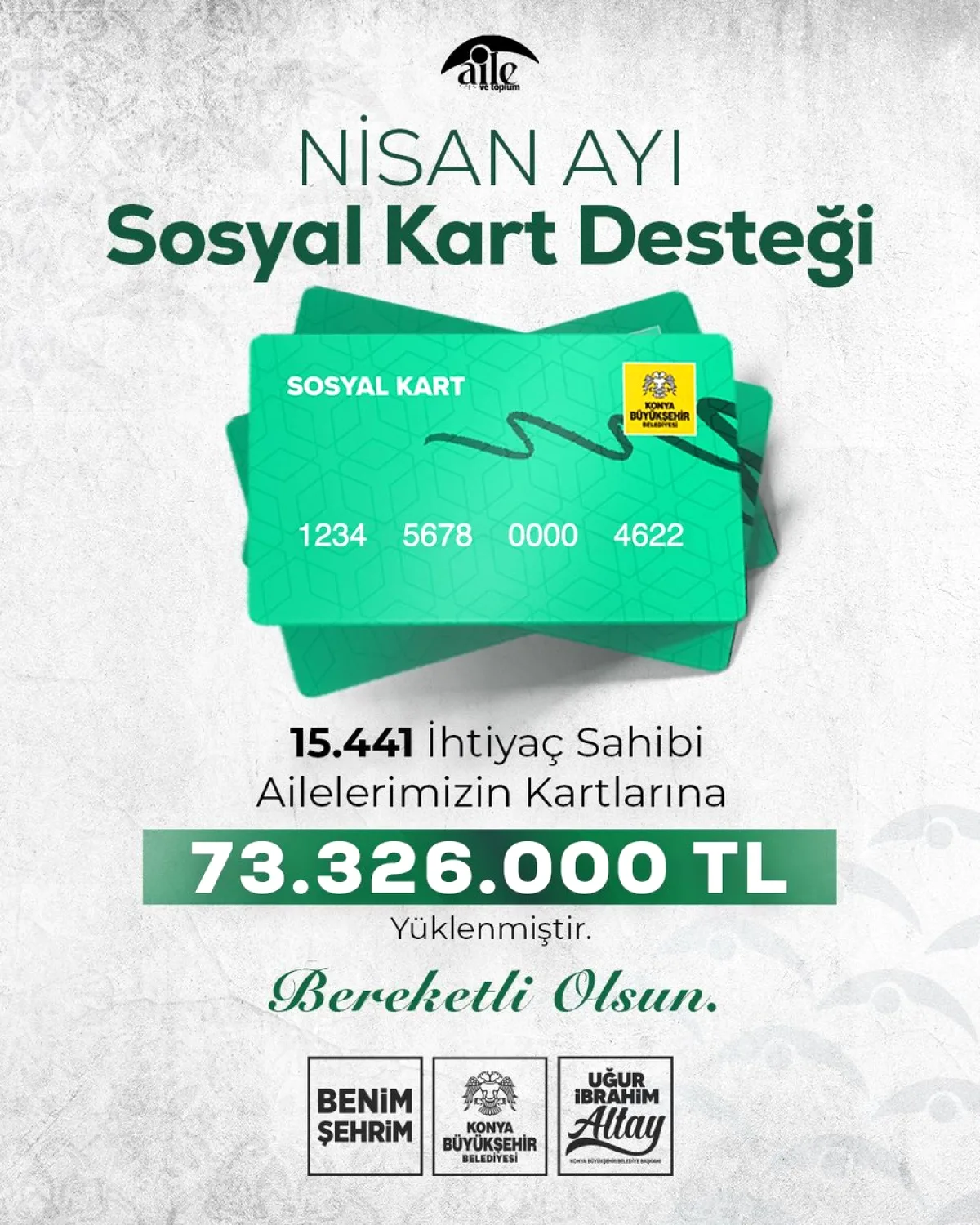 Uğur İbrahim Altay'dan 15.441 Aileye 73 Milyon Liralık Destek Uğur İbrahim Altay'dan 15.441 Aileye 73 Milyon Liralık Destek