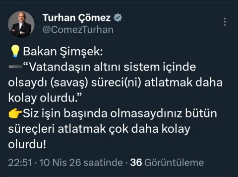 Turhan Çömez'den Ekonomi Eleştirisi: "Vatandaşın Altını Sistemde Olsaydı Savaş Süreci Daha Kolay Atlatılırdı"