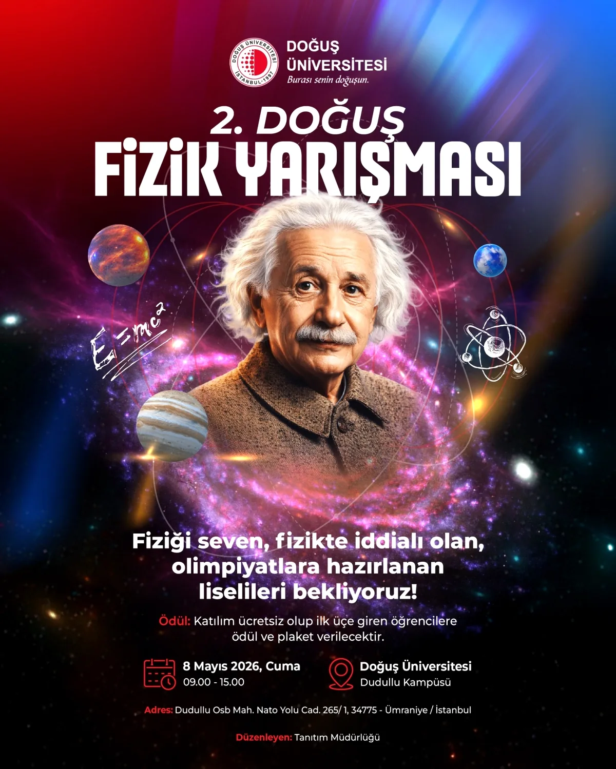 Doğuş Üniversitesi 2. Fizik Yarışması Başvuruları Başladı Doğuş Üniversitesi 2. Fizik Yarışması Başvuruları Başladı