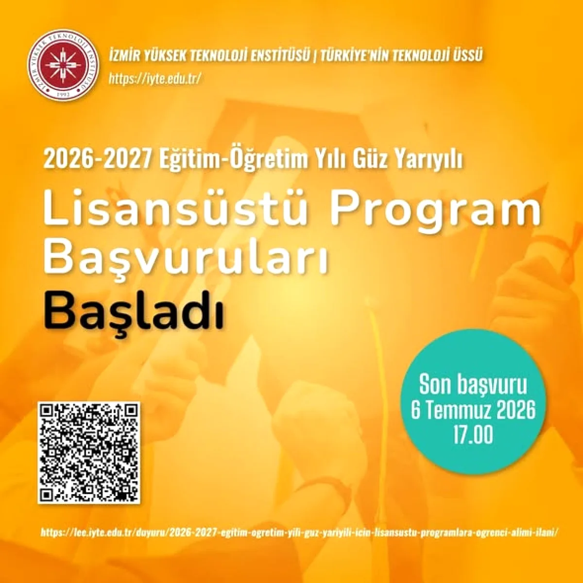 İYTE Lisansüstü Başvuruları Başladı! Son Tarih 6 Temmuz İYTE Lisansüstü Başvuruları Başladı! Son Tarih 6 Temmuz