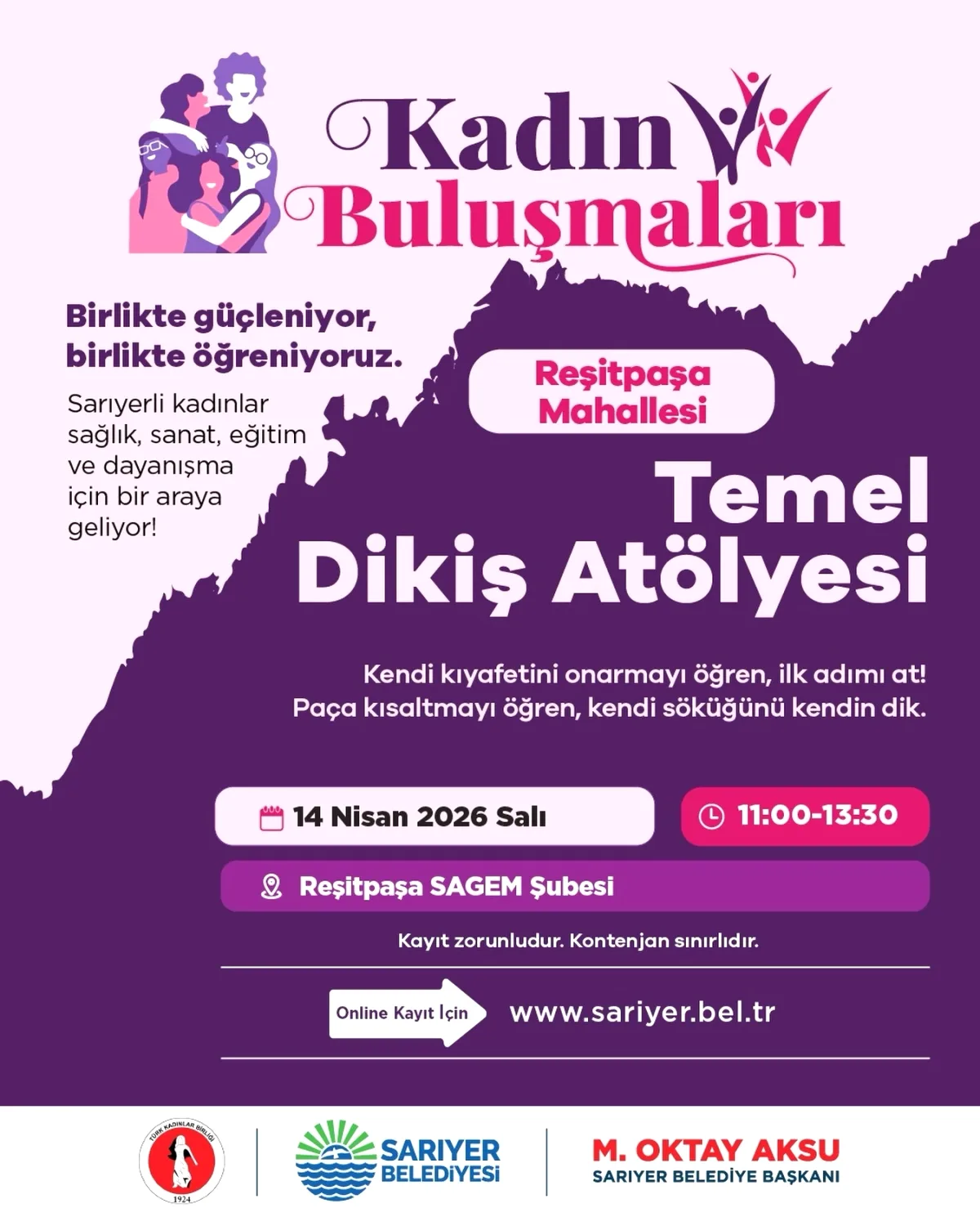 Sarıyer'de Kadınlar İçin Ücretsiz Dikiş Atölyesi! 14 Nisan'da Başlıyor Sarıyer'de Kadınlar İçin Ücretsiz Dikiş Atölyesi! 14 Nisan'da Başlıyor