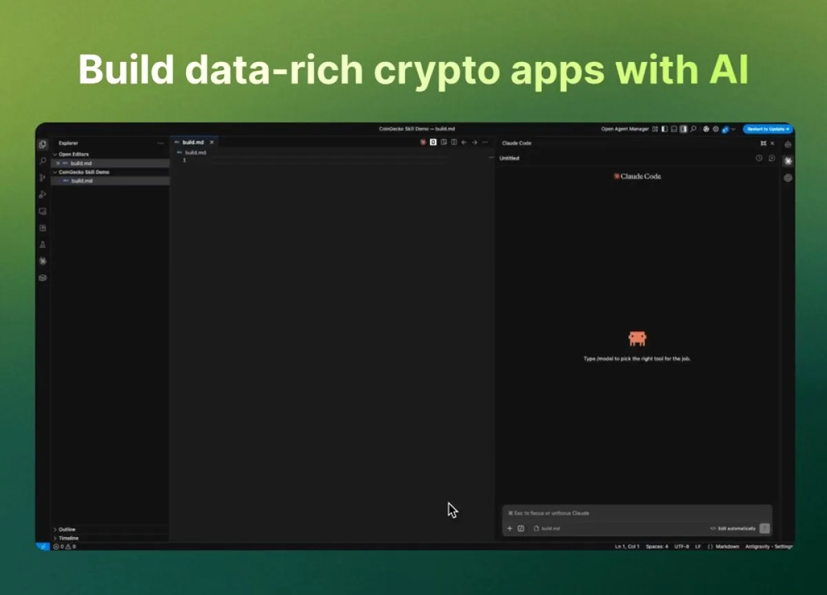 CoinGecko Agent Skill ile Kripto Uygulamalarını Doğal Dille Geliştirin CoinGecko Agent Skill ile Kripto Uygulamalarını Doğal Dille Geliştirin