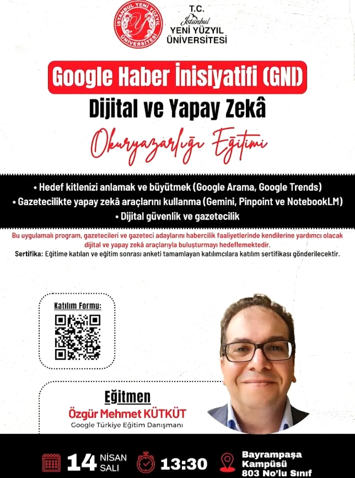 Google GNI ile Dijital ve Yapay Zeka Okuryazarlığı Eğitimi Google GNI ile Dijital ve Yapay Zeka Okuryazarlığı Eğitimi
