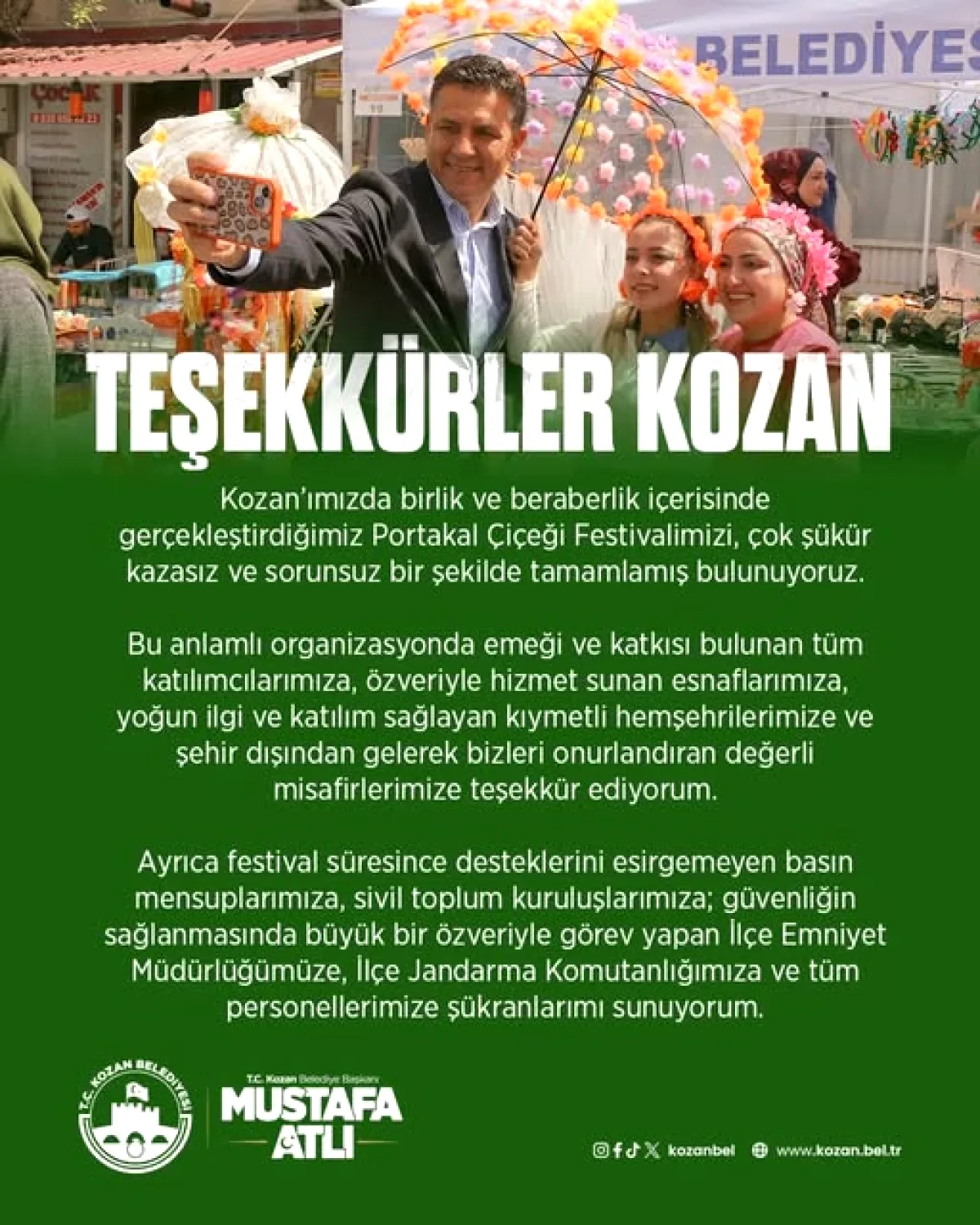 Kozan'da Portakal Çiçeği Festivali Başarıyla Tamamlandı Kozan'da Portakal Çiçeği Festivali Başarıyla Tamamlandı