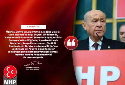 Bahçeli'den Kritik Çağrı: Dünya Barış Konseyi Kurulsun