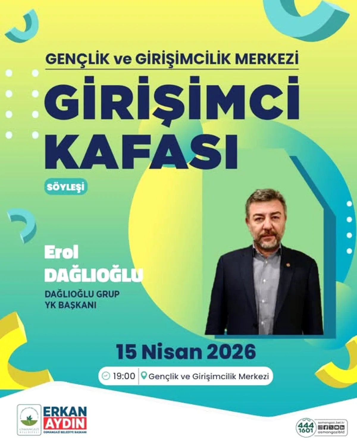 Osmangazi'de Girişimcilik Rüzgarı: Erol Dağlıoğlu Gençlerle Buluşuyor Osmangazi'de Girişimcilik Rüzgarı: Erol Dağlıoğlu Gençlerle Buluşuyor