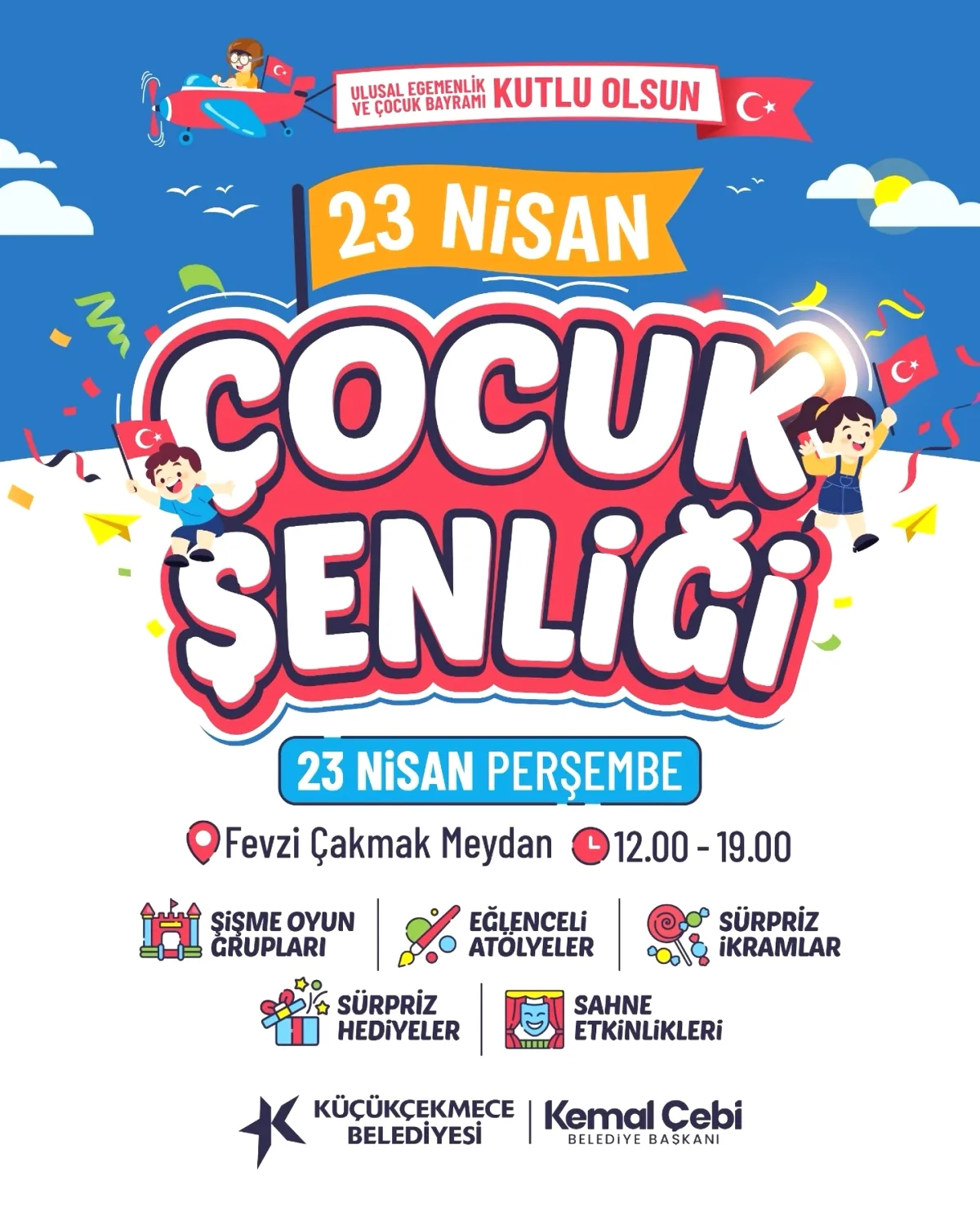 Küçükçekmece'de 23 Nisan Coşkusu: Çocuk Şenliği Heyecanı Küçükçekmece'de 23 Nisan Coşkusu: Çocuk Şenliği Heyecanı