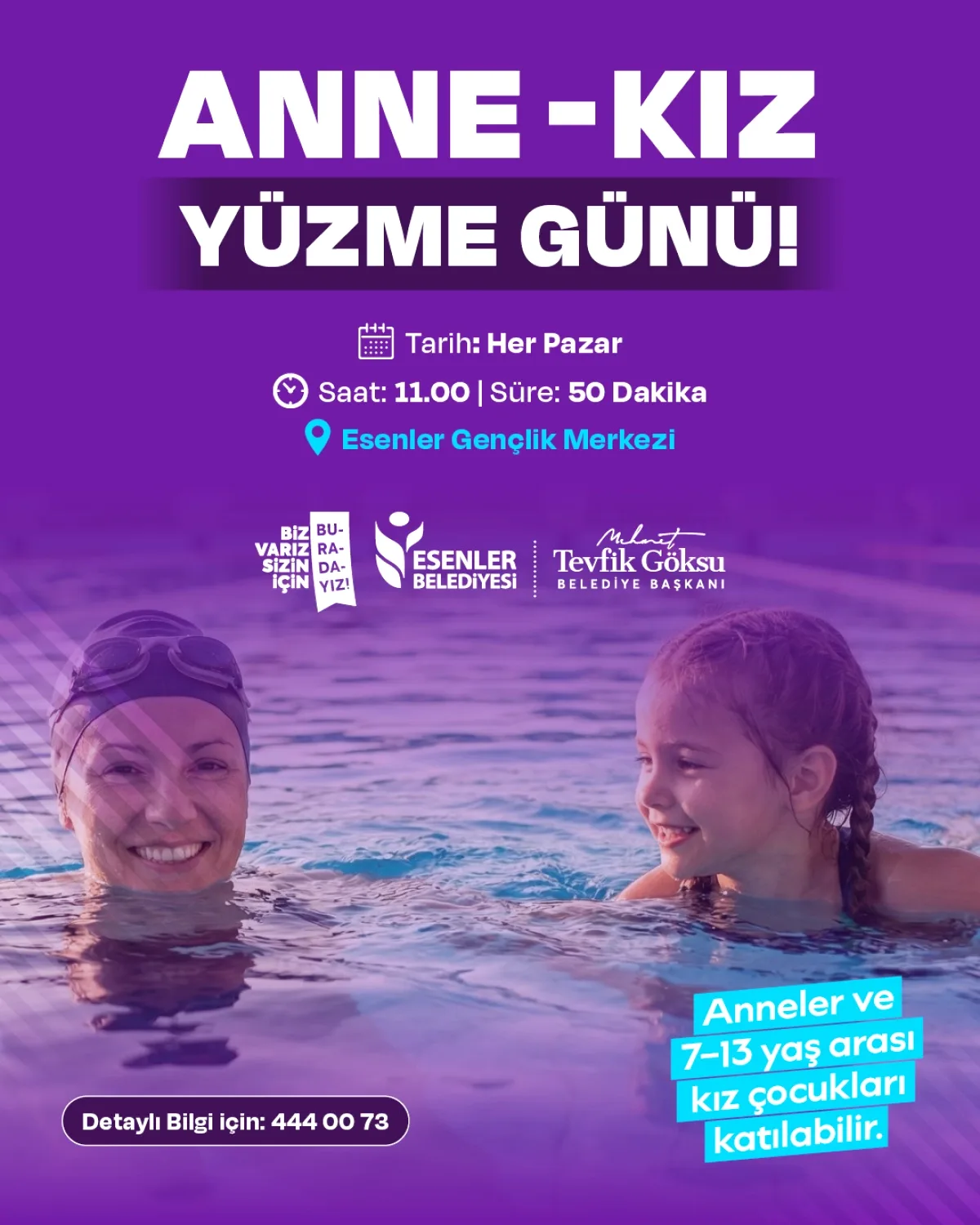 Esenler'de Anne Kız Yüzme Günü Kayıtları Başladı - Ücretsiz Etkinlik Esenler'de Anne Kız Yüzme Günü Kayıtları Başladı - Ücretsiz Etkinlik