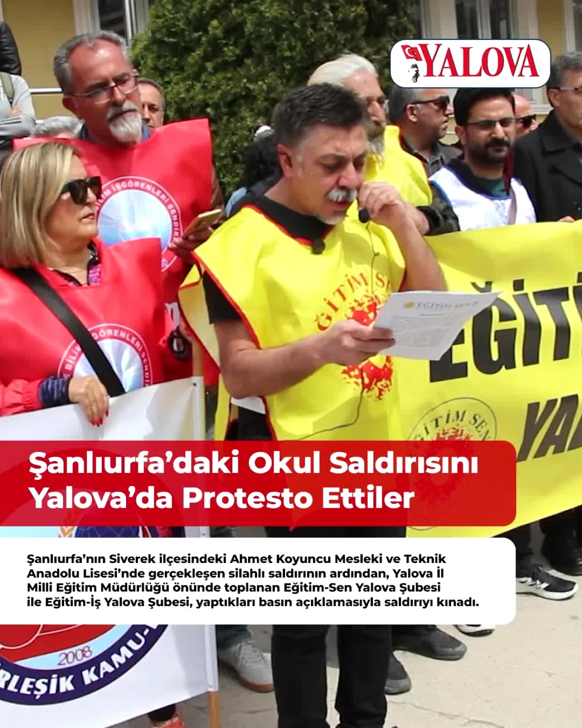 Yalova'dan Siverek'teki Okul Saldırısına Sert Tepki: Eğitimciler Sessiz Kalmadı Yalova'dan Siverek'teki Okul Saldırısına Sert Tepki: Eğitimciler Sessiz Kalmadı