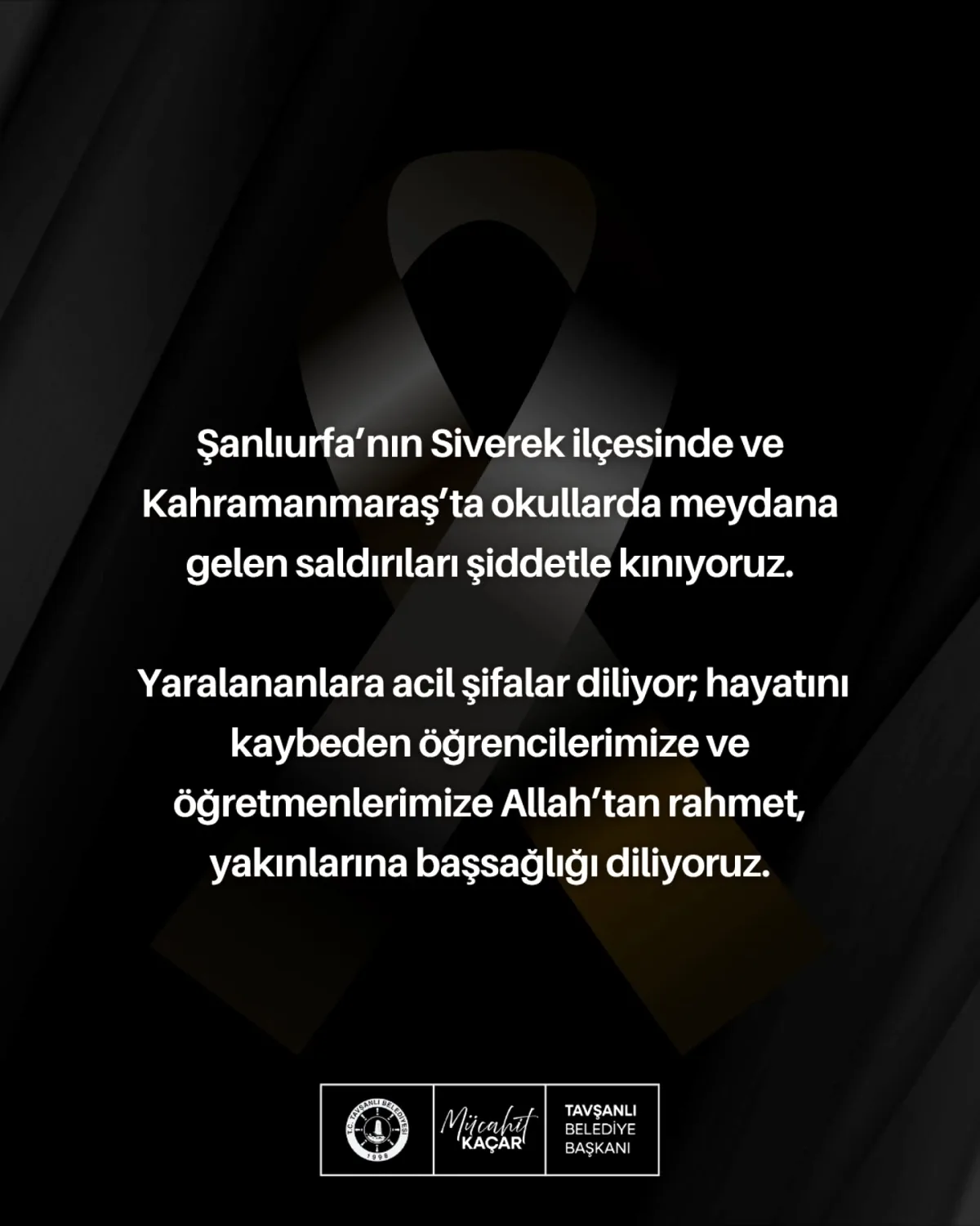 Yalova Tavşanlı Belediyesi'nden Siverek ve Kahramanmaraş Saldırılarına Tepki Yalova Tavşanlı Belediyesi'nden Siverek ve Kahramanmaraş Saldırılarına Tepki