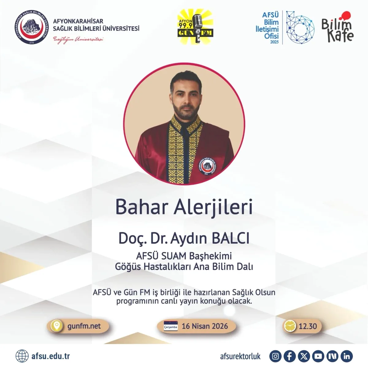 Doç. Dr. Aydın Balci Yarın Gün FM'de Canlı Yayında Doç. Dr. Aydın Balci Yarın Gün FM'de Canlı Yayında