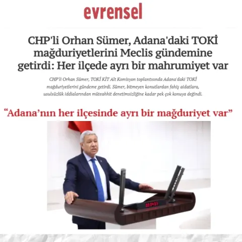 TOKİ Adana Alarmı: Bitmeyen Projeler ve Aidat Krizi Meclis'e Taşındı