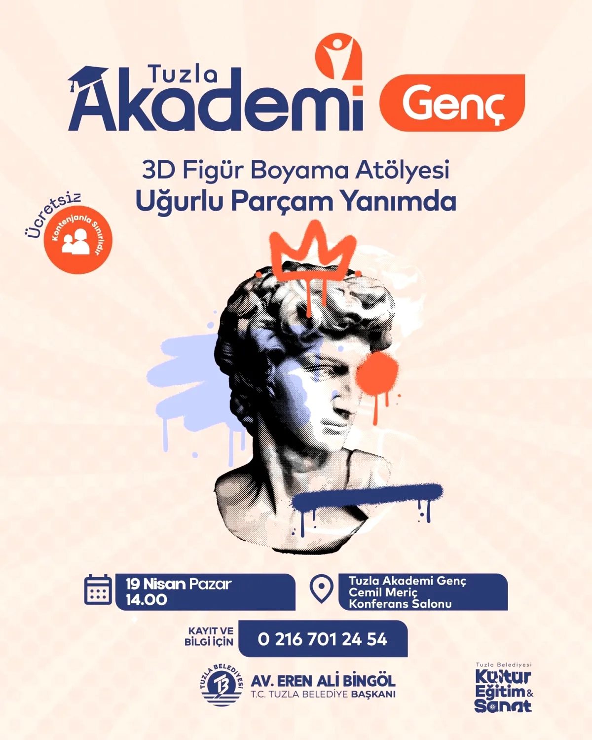 Tuzla'da 3D Figür Boyama Atölyesi: 19 Nisan'da Gençlerle Buluşuyor Tuzla'da 3D Figür Boyama Atölyesi: 19 Nisan'da Gençlerle Buluşuyor