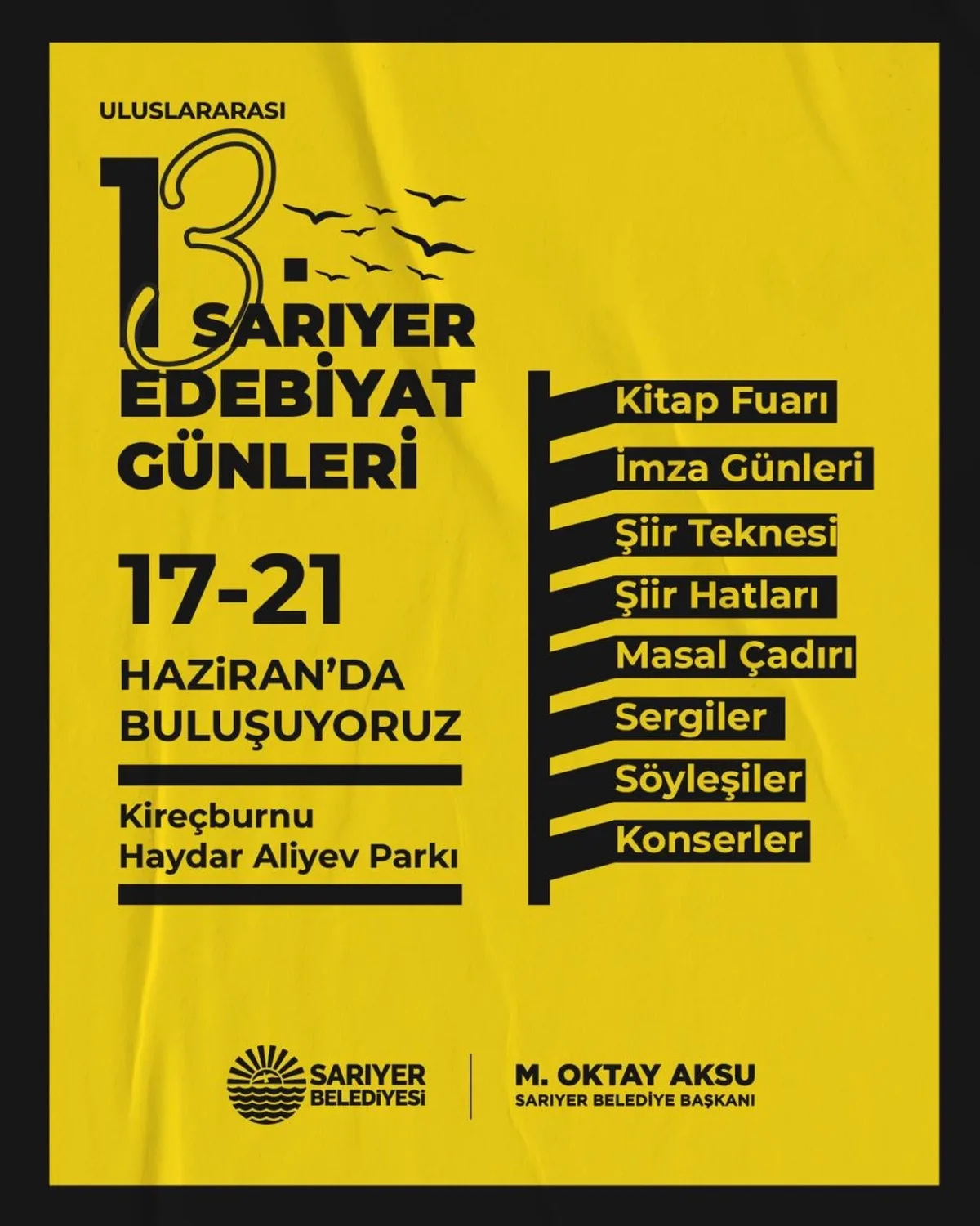 13. Sarıyer Edebiyat Günleri: 5 Gün Ücretsiz Edebiyat Şöleni 13. Sarıyer Edebiyat Günleri: 5 Gün Ücretsiz Edebiyat Şöleni