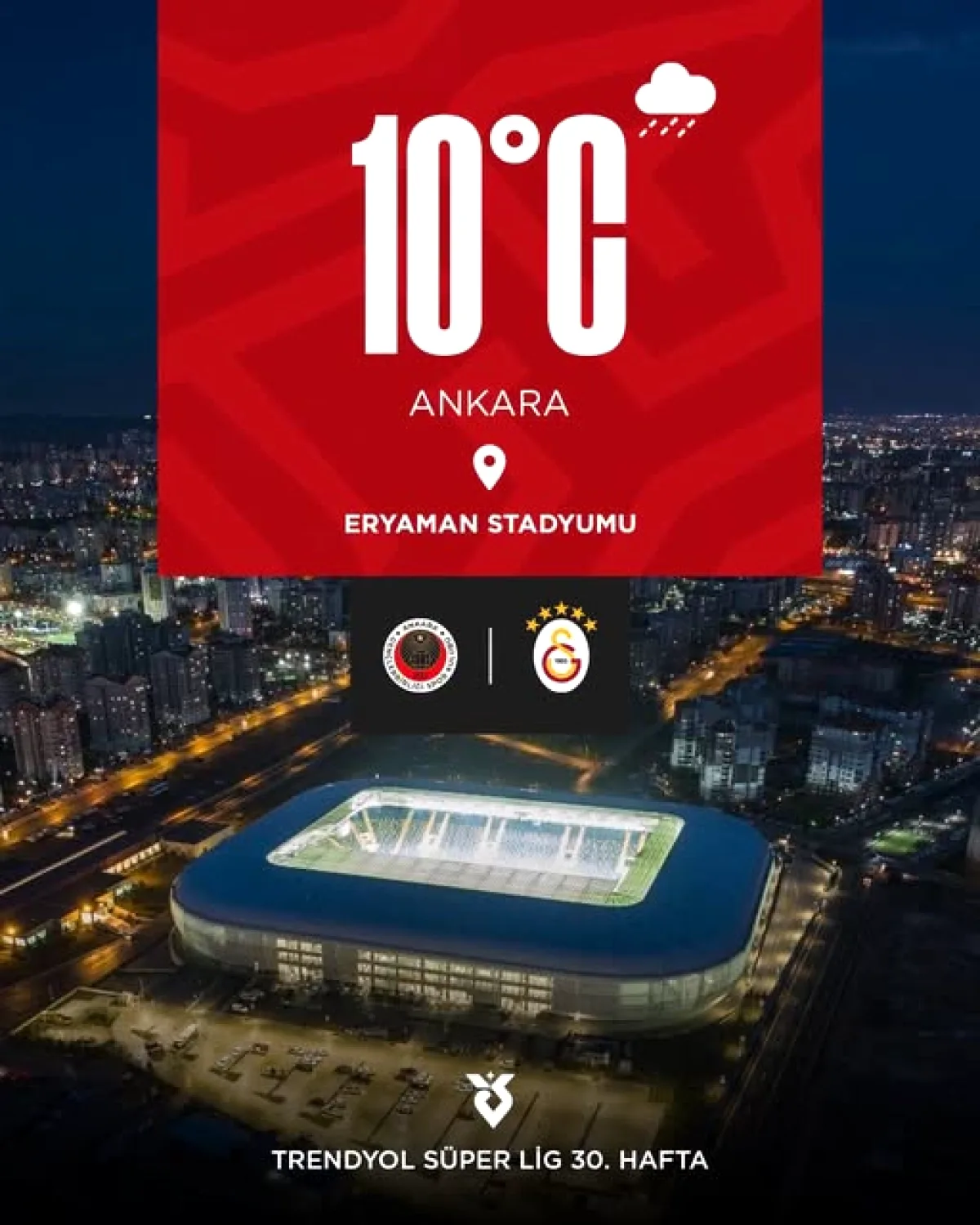 Gençlerbirliği-Galatasaray Maçında Hava Riski: Yağış ve Dolu Uyarısı Gençlerbirliği-Galatasaray Maçında Hava Riski: Yağış ve Dolu Uyarısı
