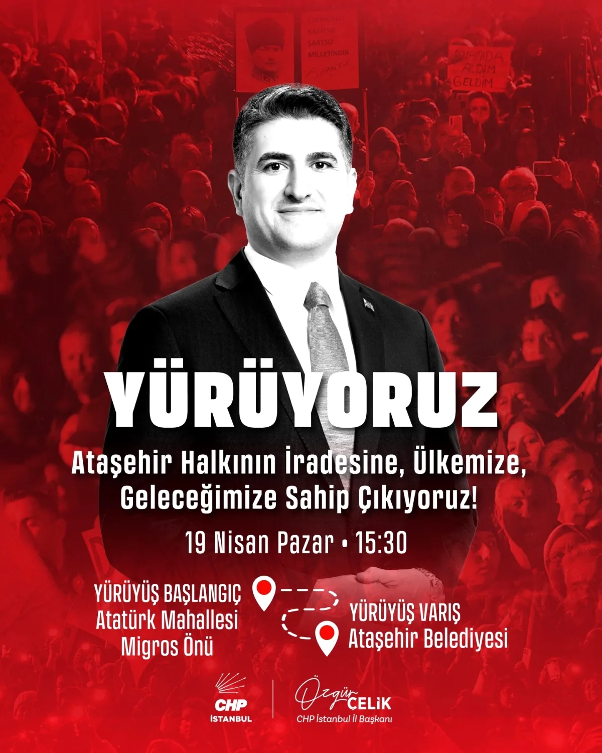 CHP Bağcılar İlçe Başkanlığı 19 Nisan'da Yürüyüş Düzenliyor CHP Bağcılar İlçe Başkanlığı 19 Nisan'da Yürüyüş Düzenliyor