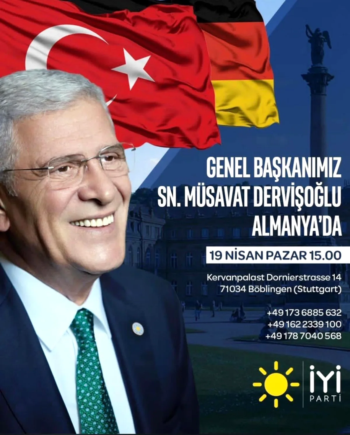 Müsavat Dervişoğlu Stuttgart'ta Avrupalı Türklerle Buluşacak Müsavat Dervişoğlu Stuttgart'ta Avrupalı Türklerle Buluşacak