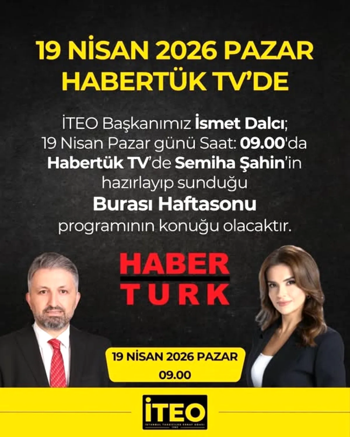 İstanbul Taksiciler Esnaf Odası Başkanı Yarın Habertürk'te İstanbul Taksiciler Esnaf Odası Başkanı Yarın Habertürk'te