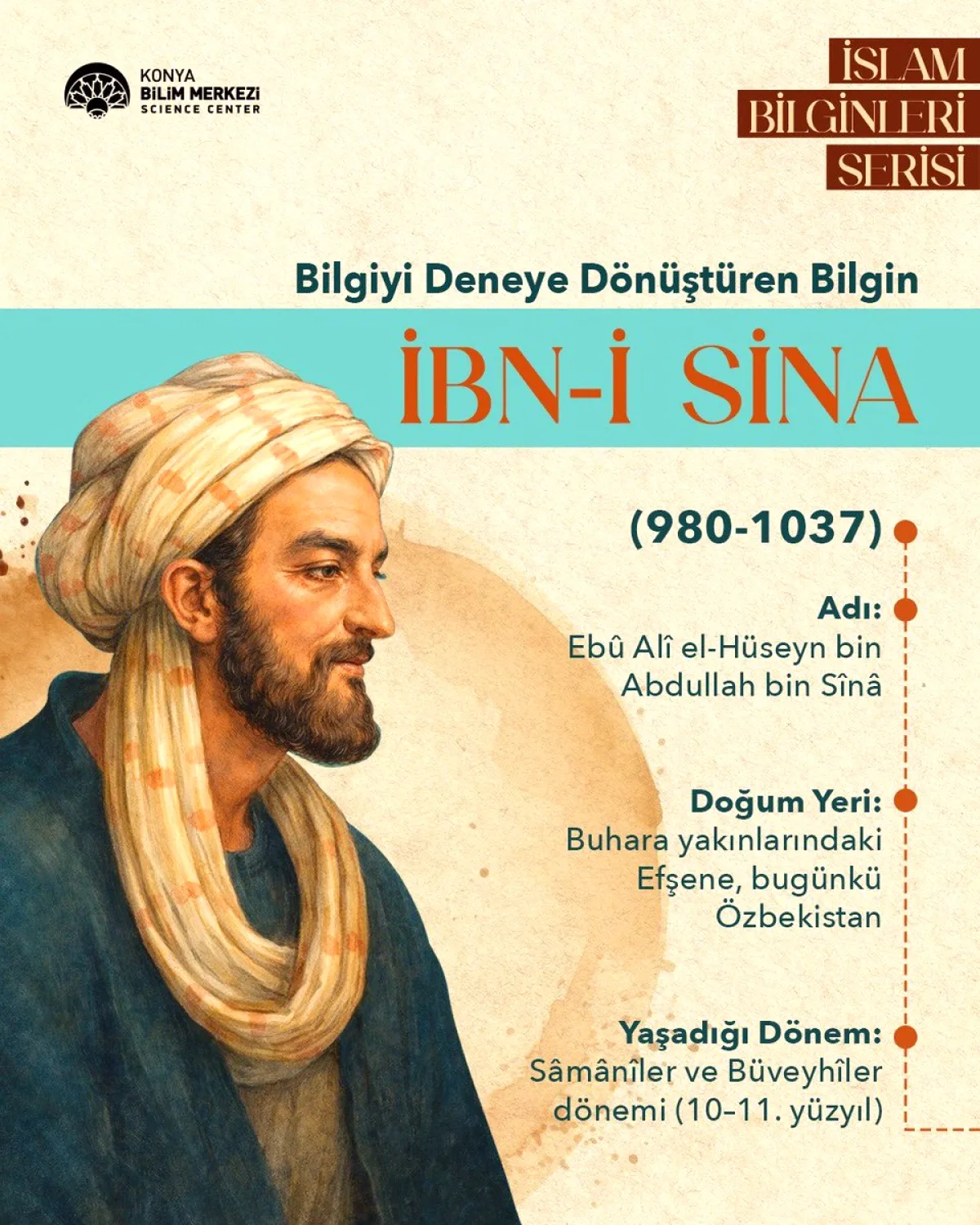 Konya Bilim Merkezi'nden İbn Sînâ İnfografiği Konya Bilim Merkezi'nden İbn Sînâ İnfografiği