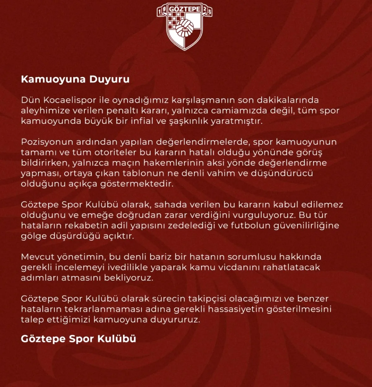 Göztepe'den Penaltı İtirazı: Kocaelispor Maçının Son Dakikası Tartışma Yarattı Göztepe'den Penaltı İtirazı: Kocaelispor Maçının Son Dakikası Tartışma Yarattı