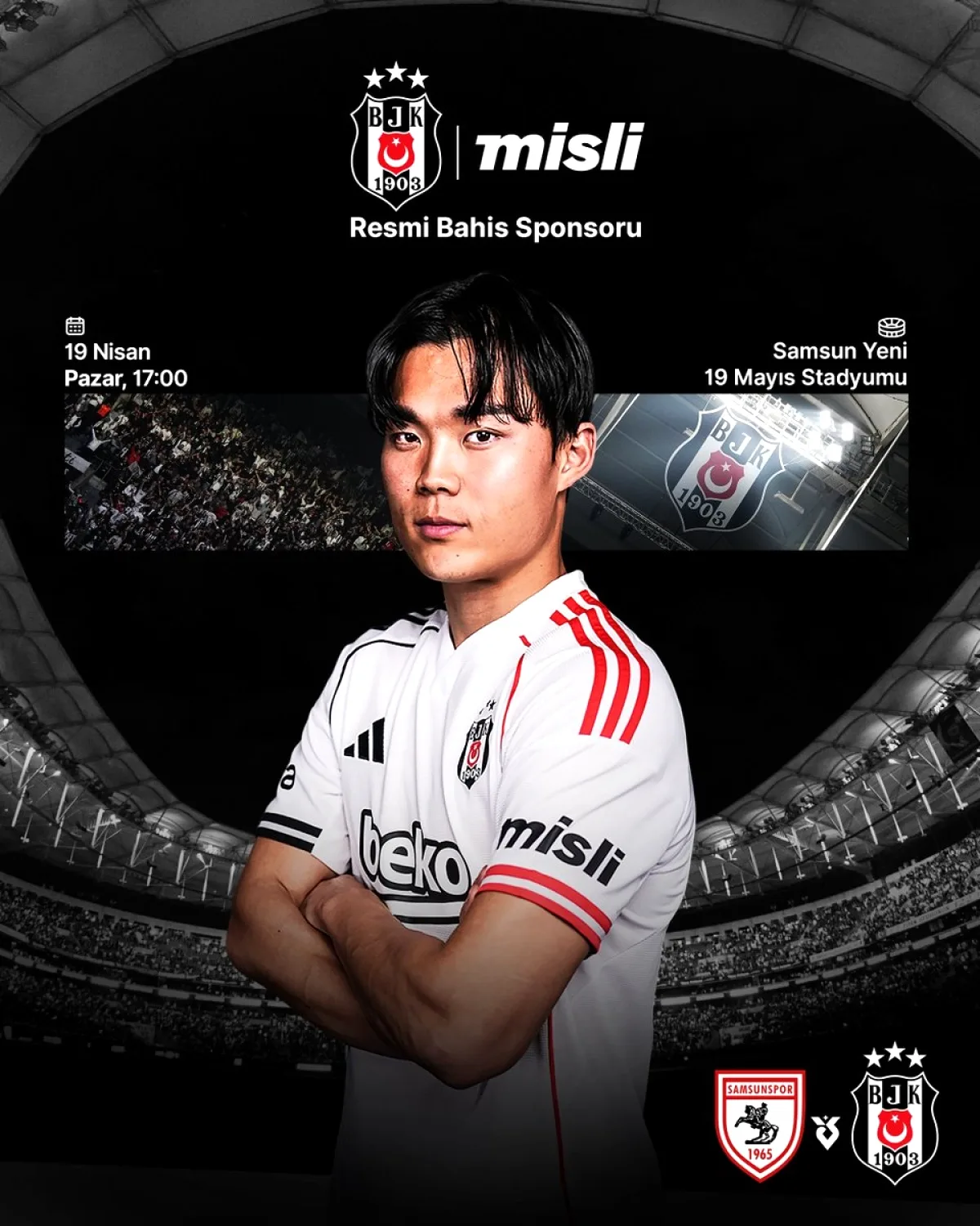 Beşiktaş, Samsun Yeni 19 Mayıs Stadyumu'nda Samsunspor ile Sahada Beşiktaş, Samsun Yeni 19 Mayıs Stadyumu'nda Samsunspor ile Sahada
