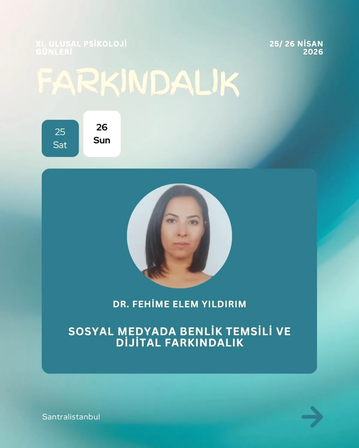 Dr. Fehime Elem Yıldırım Dijital Benlik Temsilini Anlatacak Dr. Fehime Elem Yıldırım Dijital Benlik Temsilini Anlatacak