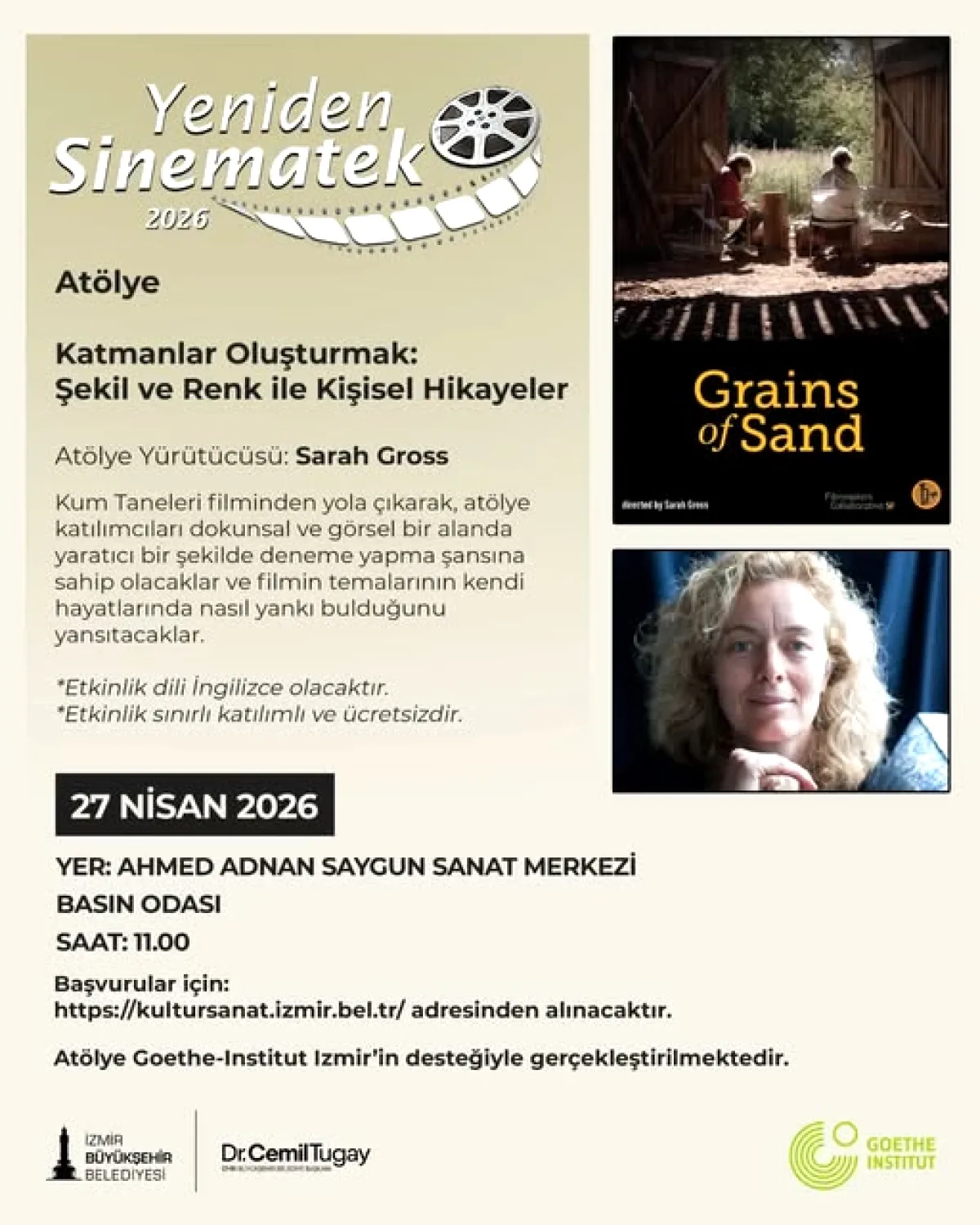 İzmir'de Sinema ve Sanat Buluşması: "Katmanlar" Atölyesi Başvuruları Başladı İzmir'de Sinema ve Sanat Buluşması: "Katmanlar" Atölyesi Başvuruları Başladı