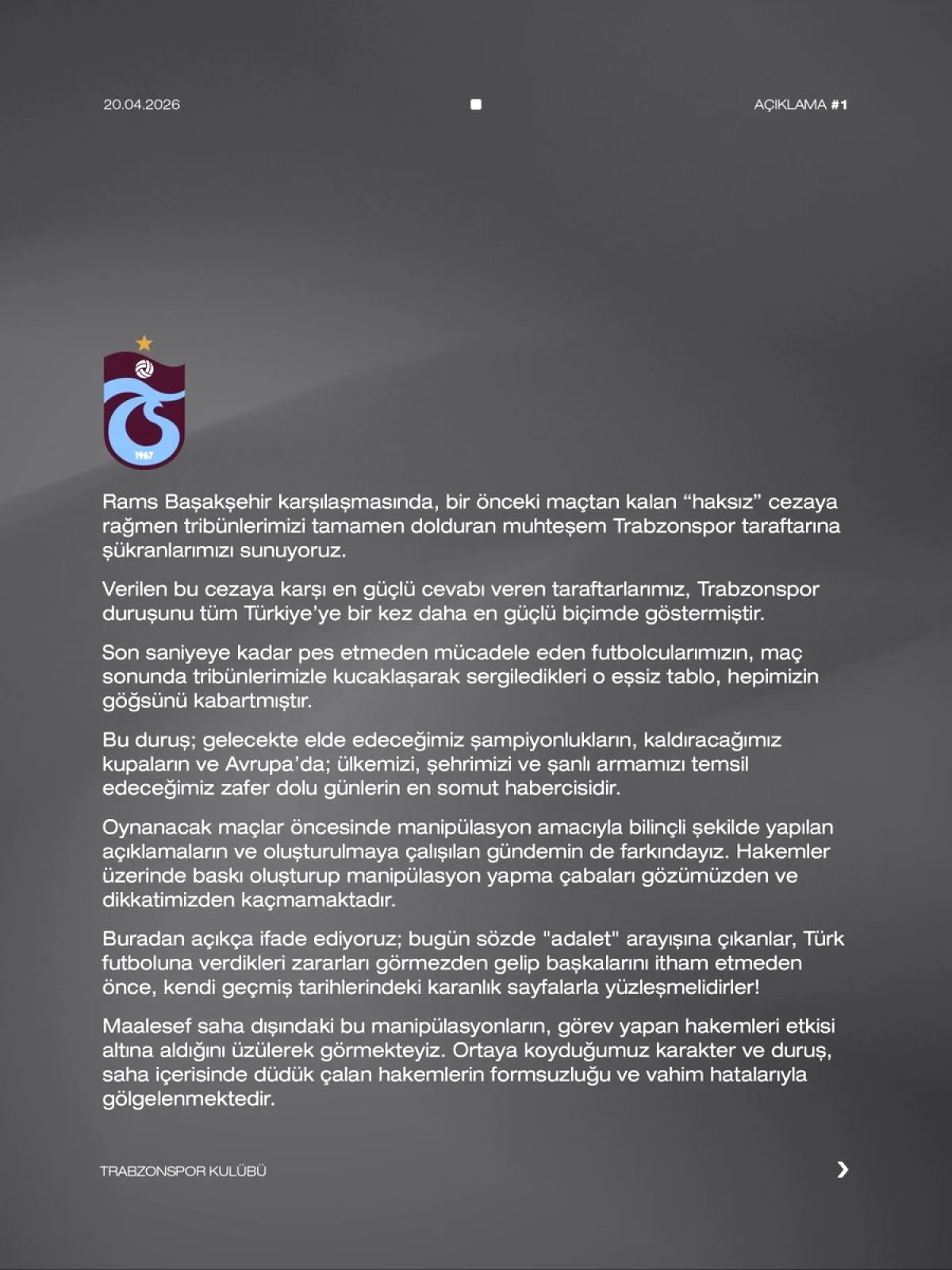Trabzonspor'dan Hakem Manipülasyonu Uyarısı: "Gözümüzden Kaçmıyor" Trabzonspor'dan Hakem Manipülasyonu Uyarısı: "Gözümüzden Kaçmıyor"