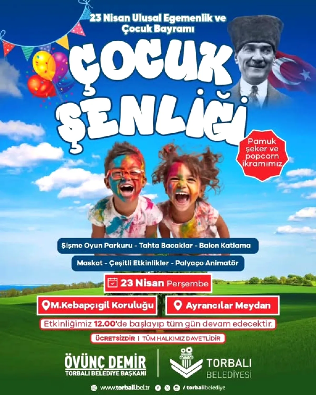 Torbalı'da 23 Nisan Şenliği: Ücretsiz Etkinlikler ve İkramlar Torbalı'da 23 Nisan Şenliği: Ücretsiz Etkinlikler ve İkramlar