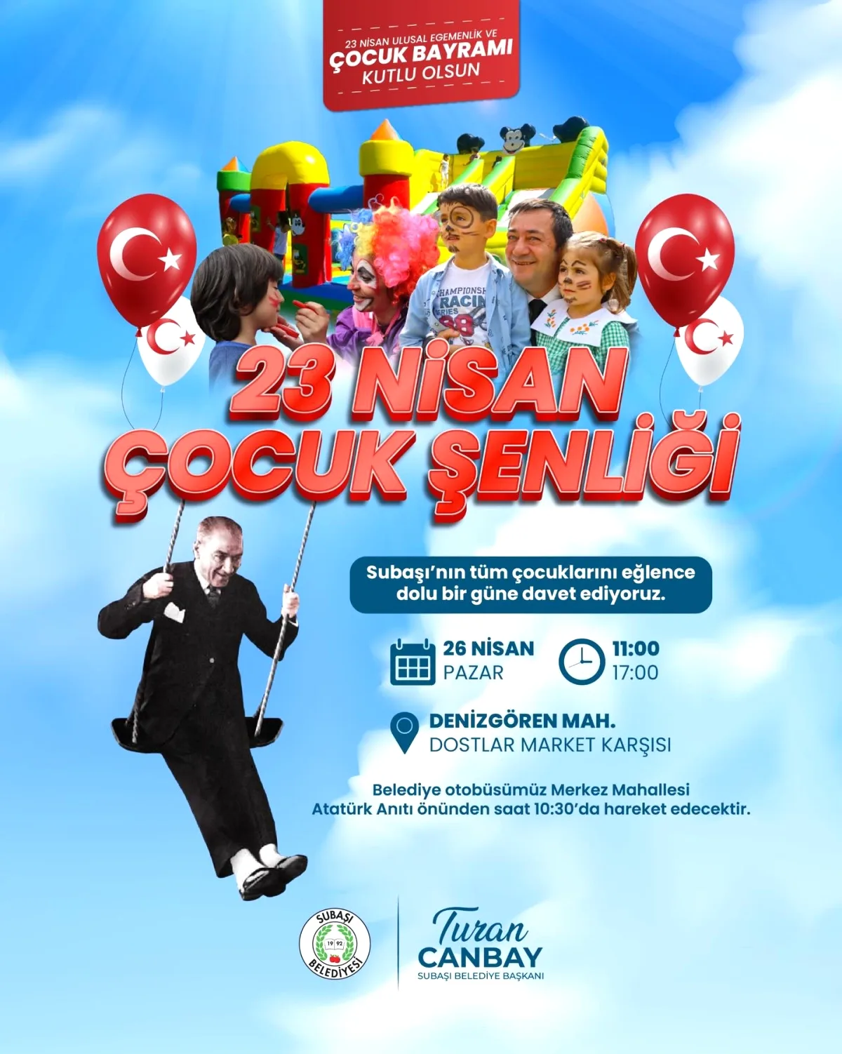 Yalova Subaşı'nda 23 Nisan Şenliği: Ücretsiz Ulaşım ve Eğlence Dolu Program Yalova Subaşı'nda 23 Nisan Şenliği: Ücretsiz Ulaşım ve Eğlence Dolu Program