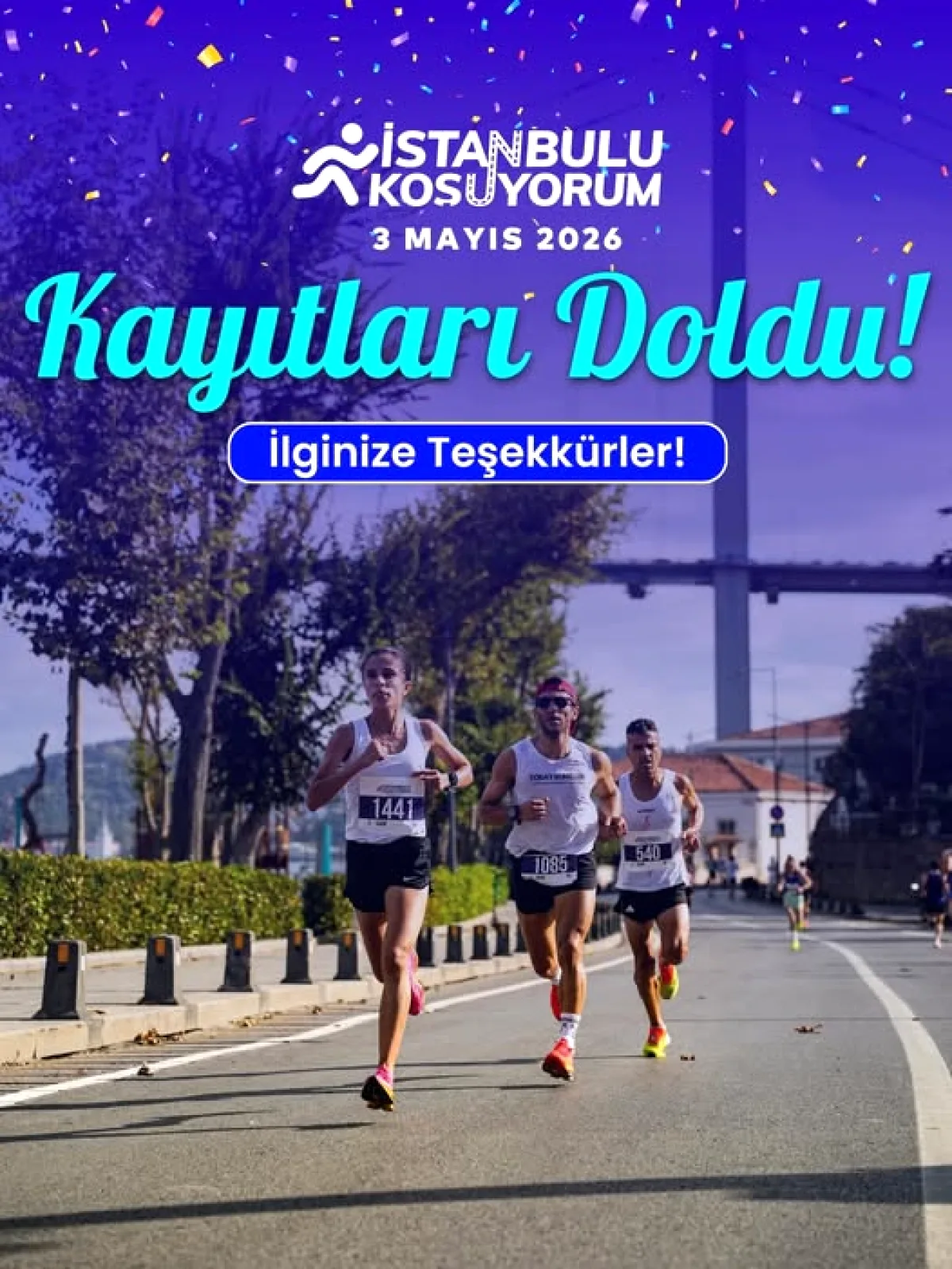 İstanbul'u Koşuyorum Üsküdar Etabı Kayıtları Doldu İstanbul'u Koşuyorum Üsküdar Etabı Kayıtları Doldu