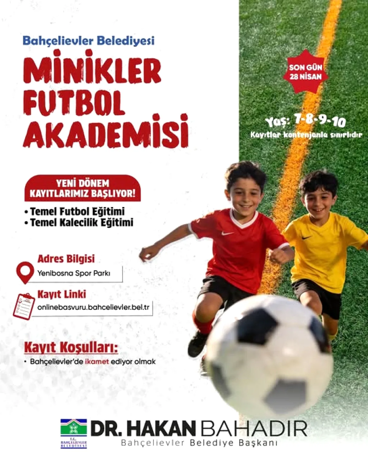Bahçelievler Minikler Futbol Akademisi: Kayıtlar 28 Nisan'da Sona Eriyor Bahçelievler Minikler Futbol Akademisi: Kayıtlar 28 Nisan'da Sona Eriyor