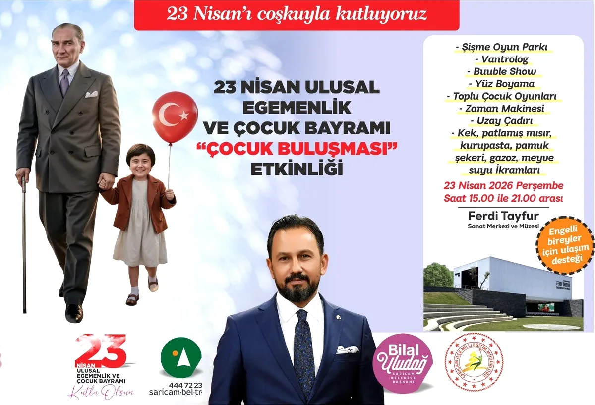 Adana Sarıçam'da 23 Nisan Coşkusu: 6 Saatlik Dev Çocuk Şenliği Adana Sarıçam'da 23 Nisan Coşkusu: 6 Saatlik Dev Çocuk Şenliği