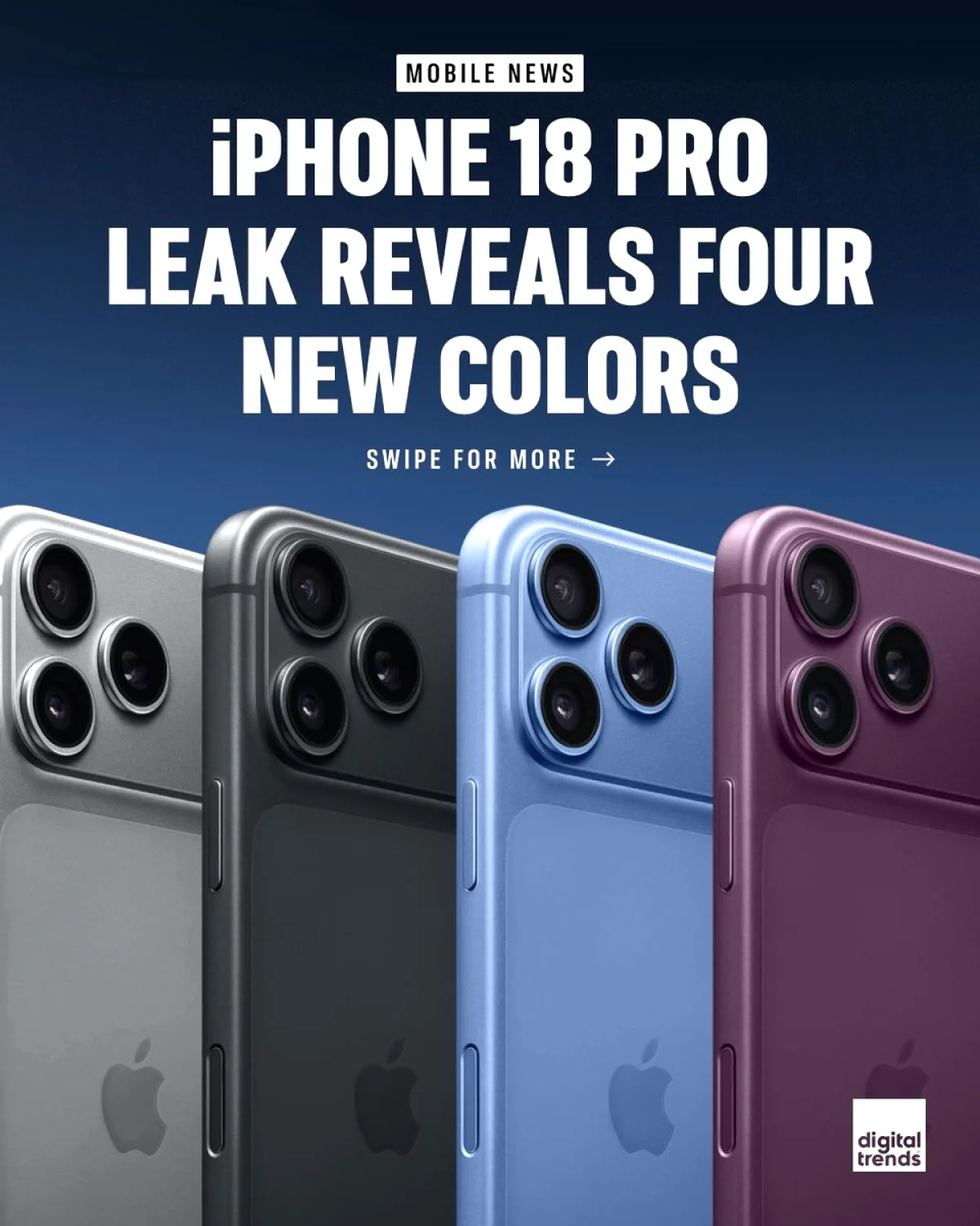 iPhone 18 Pro Renk Sızıntısı: Apple'ın Yeni Renk Paleti Ortaya Çıktı iPhone 18 Pro Renk Sızıntısı: Apple'ın Yeni Renk Paleti Ortaya Çıktı