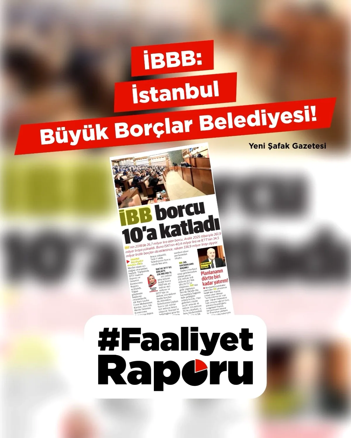 İBB Borç Yükü 7 Yılda 979 Kat Arttı: 261 Milyar TL İBB Borç Yükü 7 Yılda 979 Kat Arttı: 261 Milyar TL