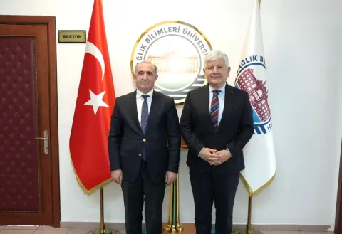 ÜAK Başkanı Prof. Dr. Hüsnü Kapu, SBÜ Rektörü Aydın'ı Ziyaret Etti